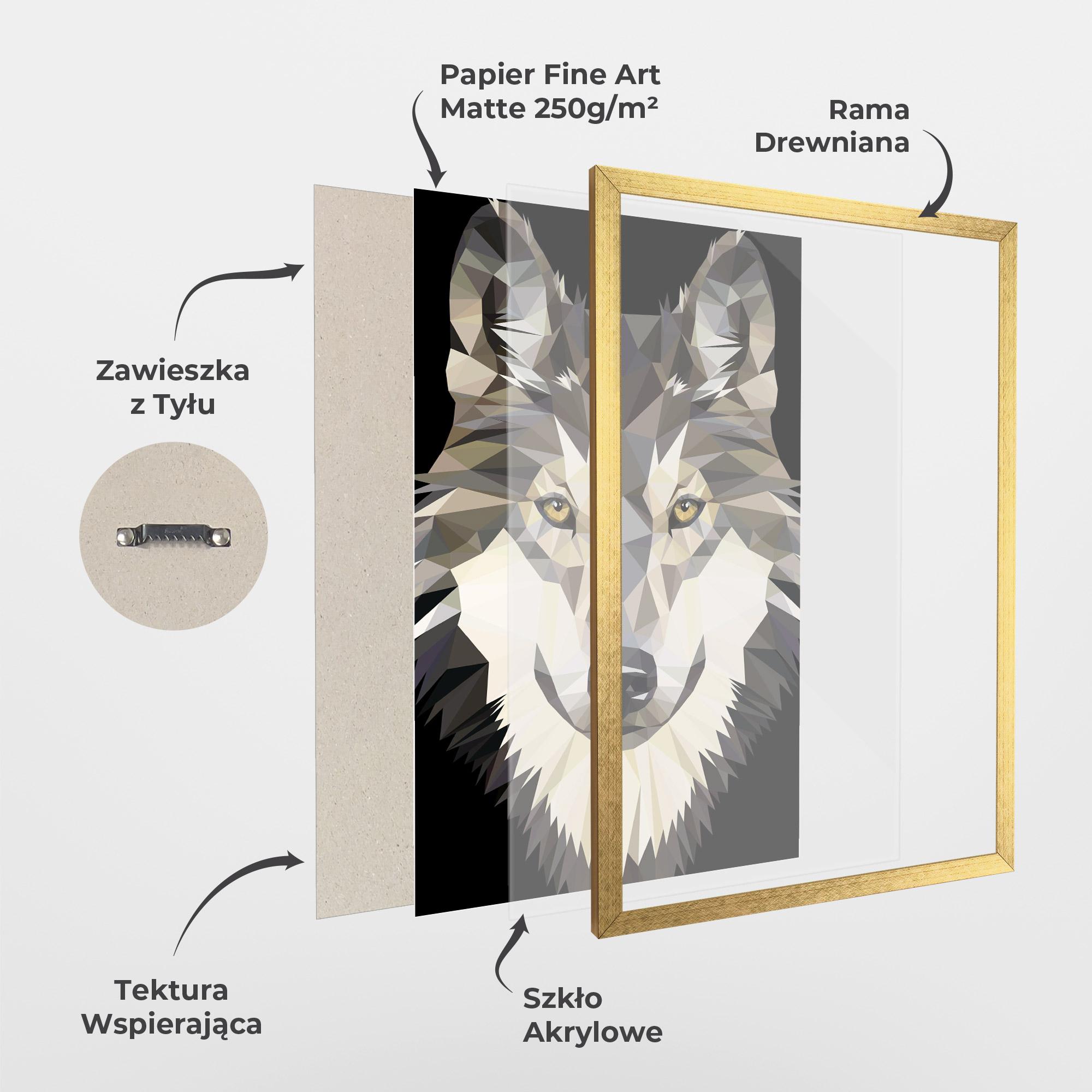 Plakat w Ramie Pretty Wolf Head mockup 1