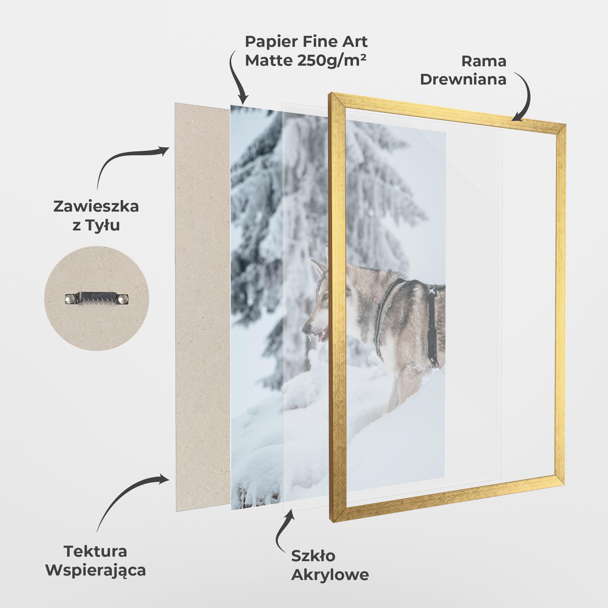 Plakat w Ramie Snow Wolf mockup 1