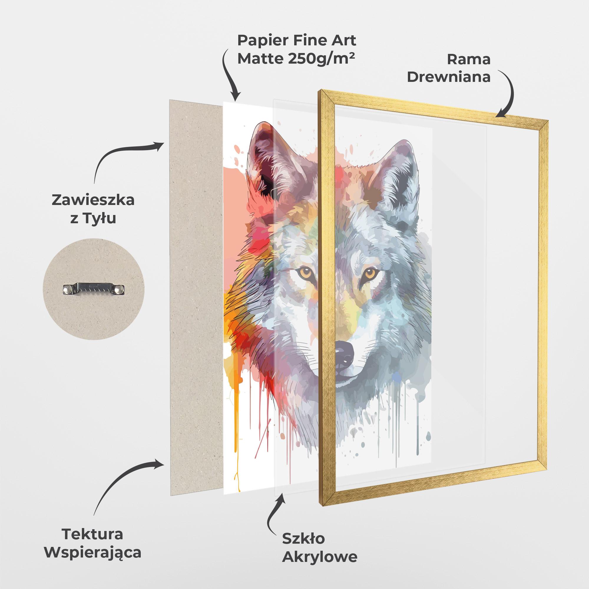 Plakat w Ramie Watercolor Wolf mockup 1