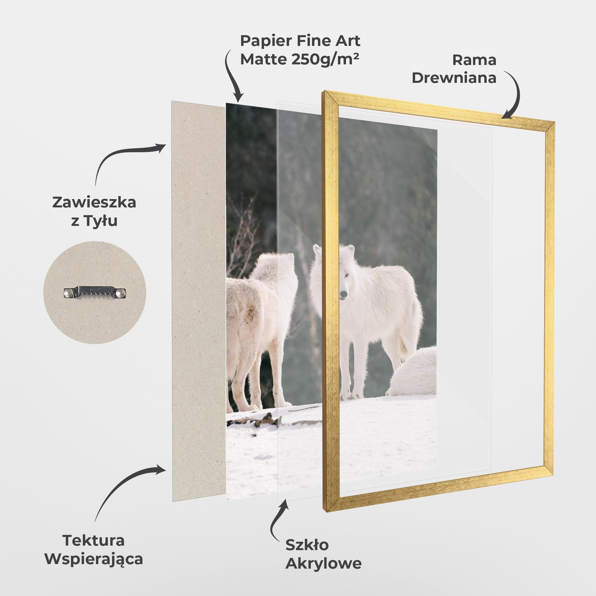 Plakat w Ramie White Wolf Waiting mockup 1