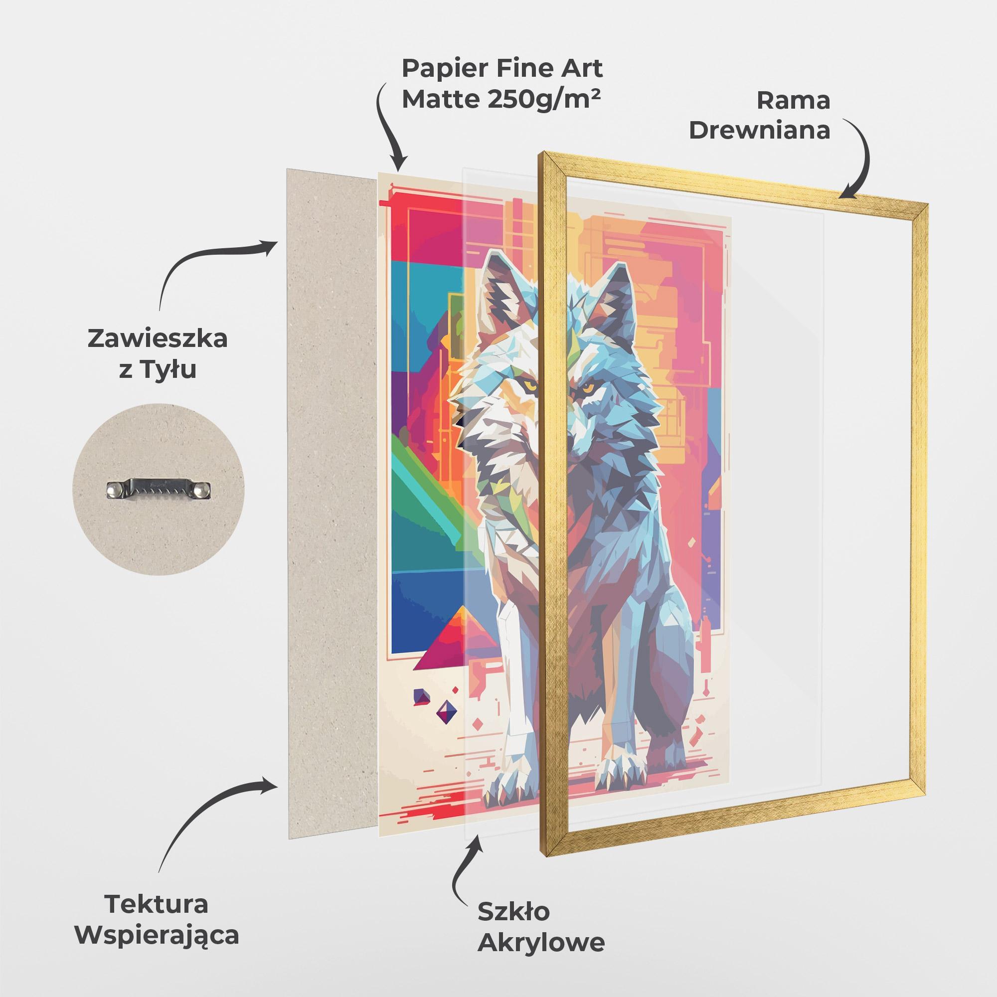 Plakat w Ramie Wolf Character mockup 1