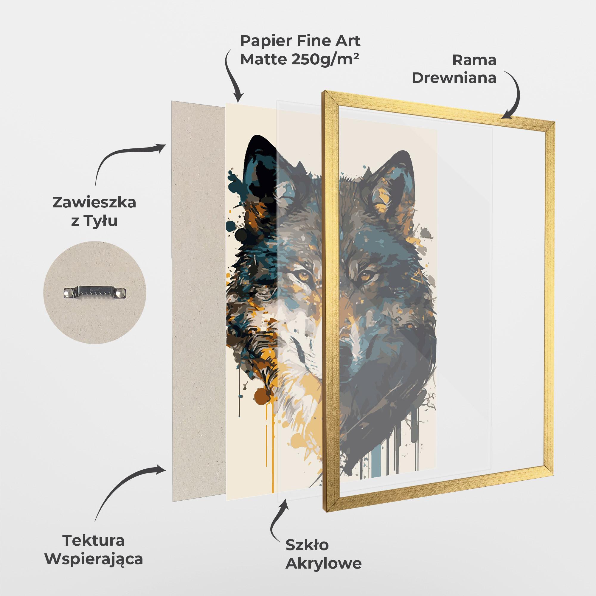 Plakat w Ramie Wolf Head Art mockup 1
