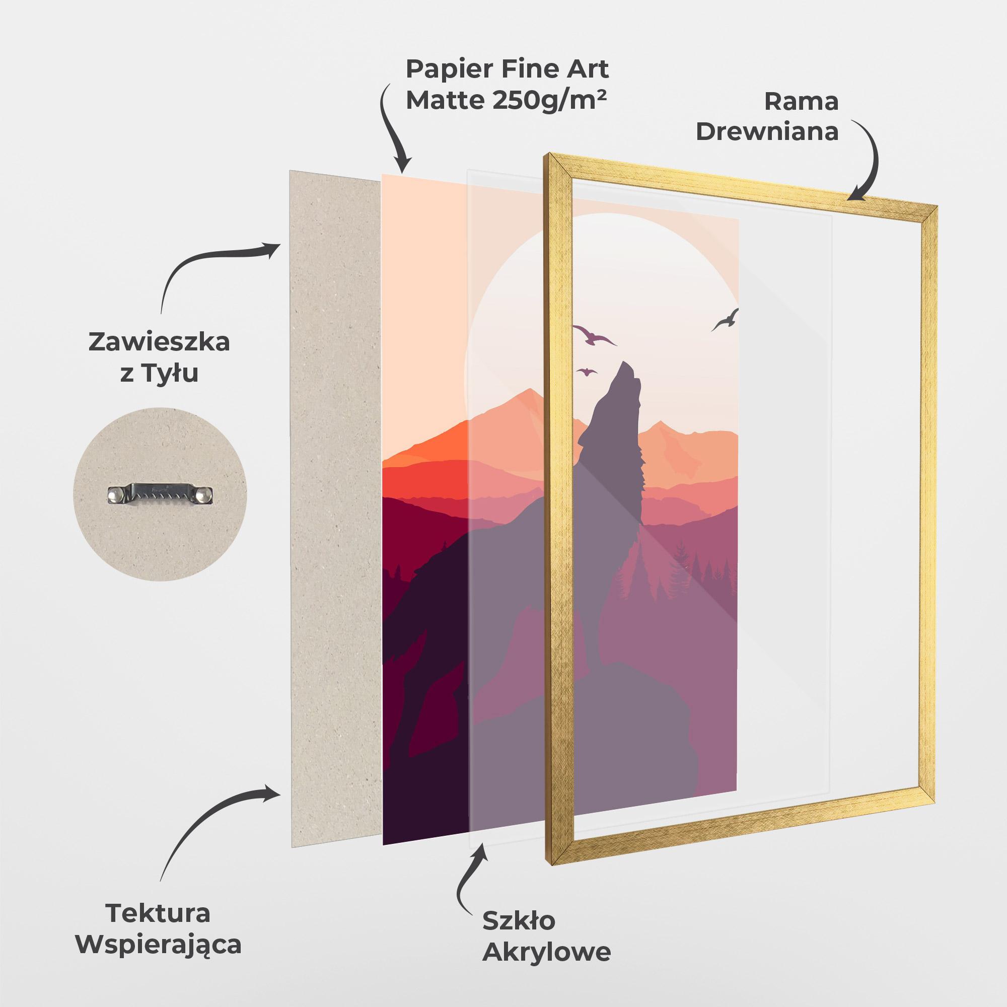 Plakat w Ramie Wolf Pink Moon mockup 1