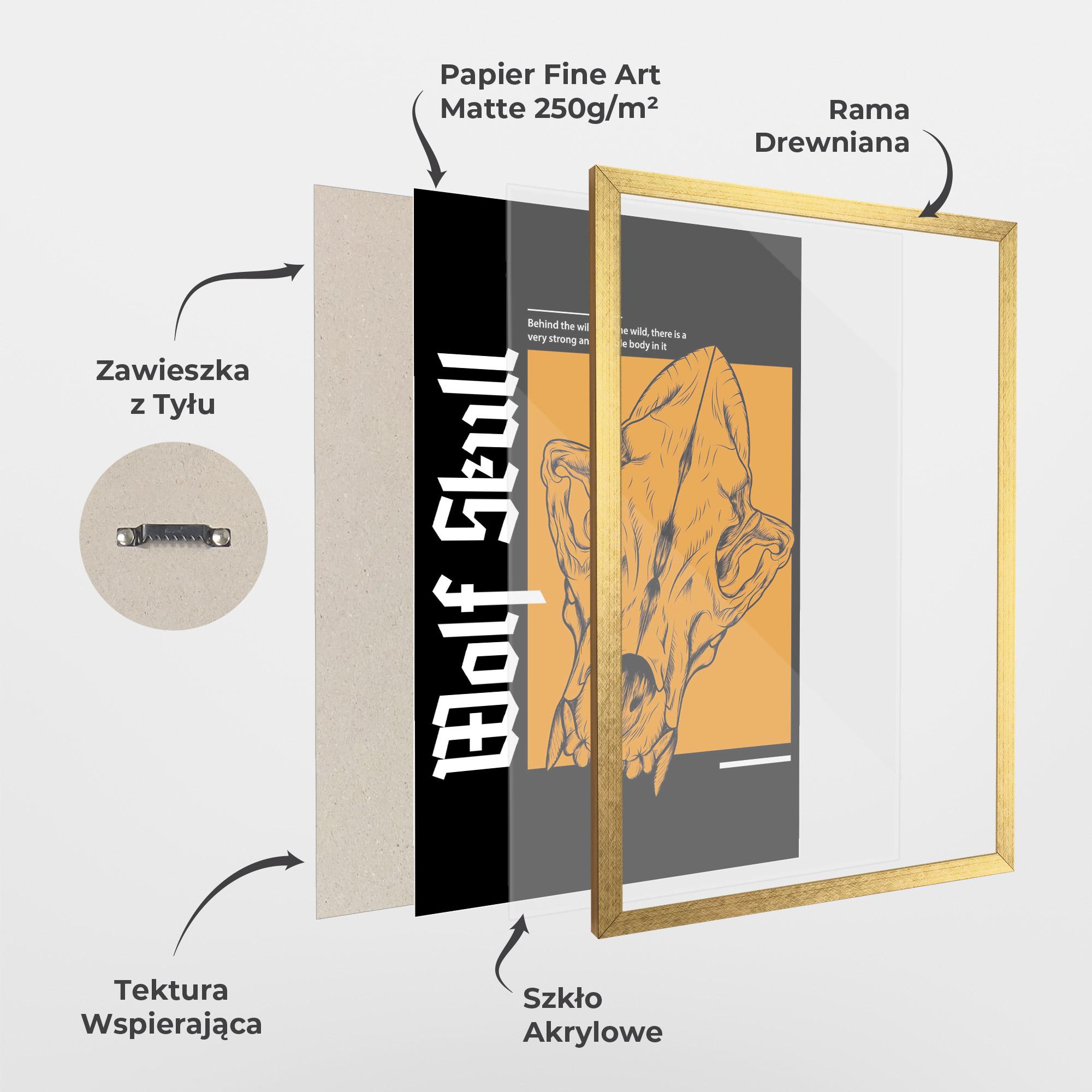 Plakat w Ramie Wolf Skull mockup 1