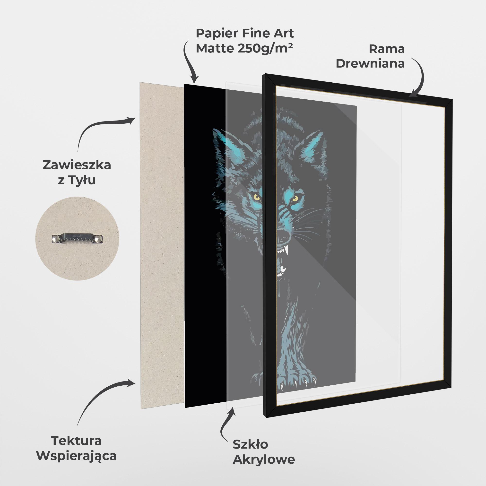 Plakat w Ramie Blue Wolf mockup 1