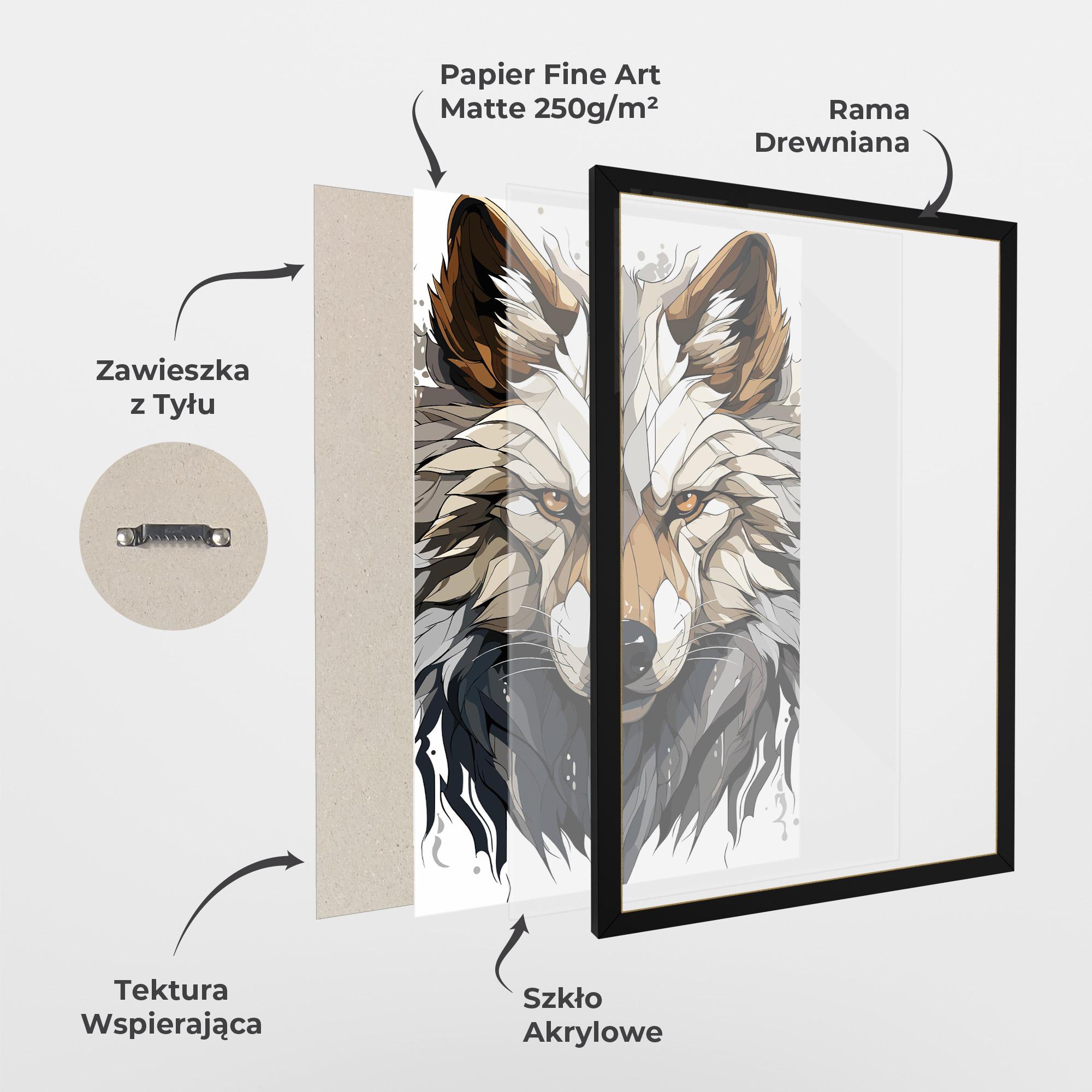 Plakat w Ramie Brown Wolf mockup 1
