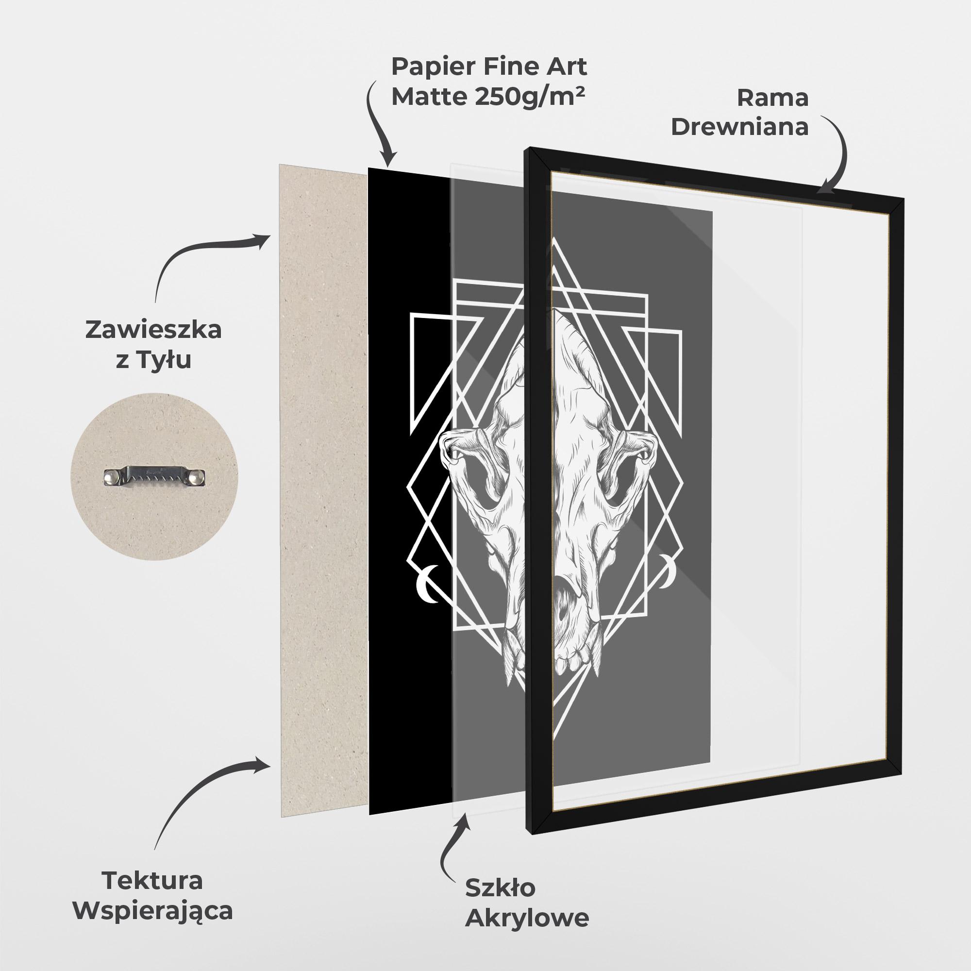 Plakat w Ramie Dark Wolf Skull mockup 1