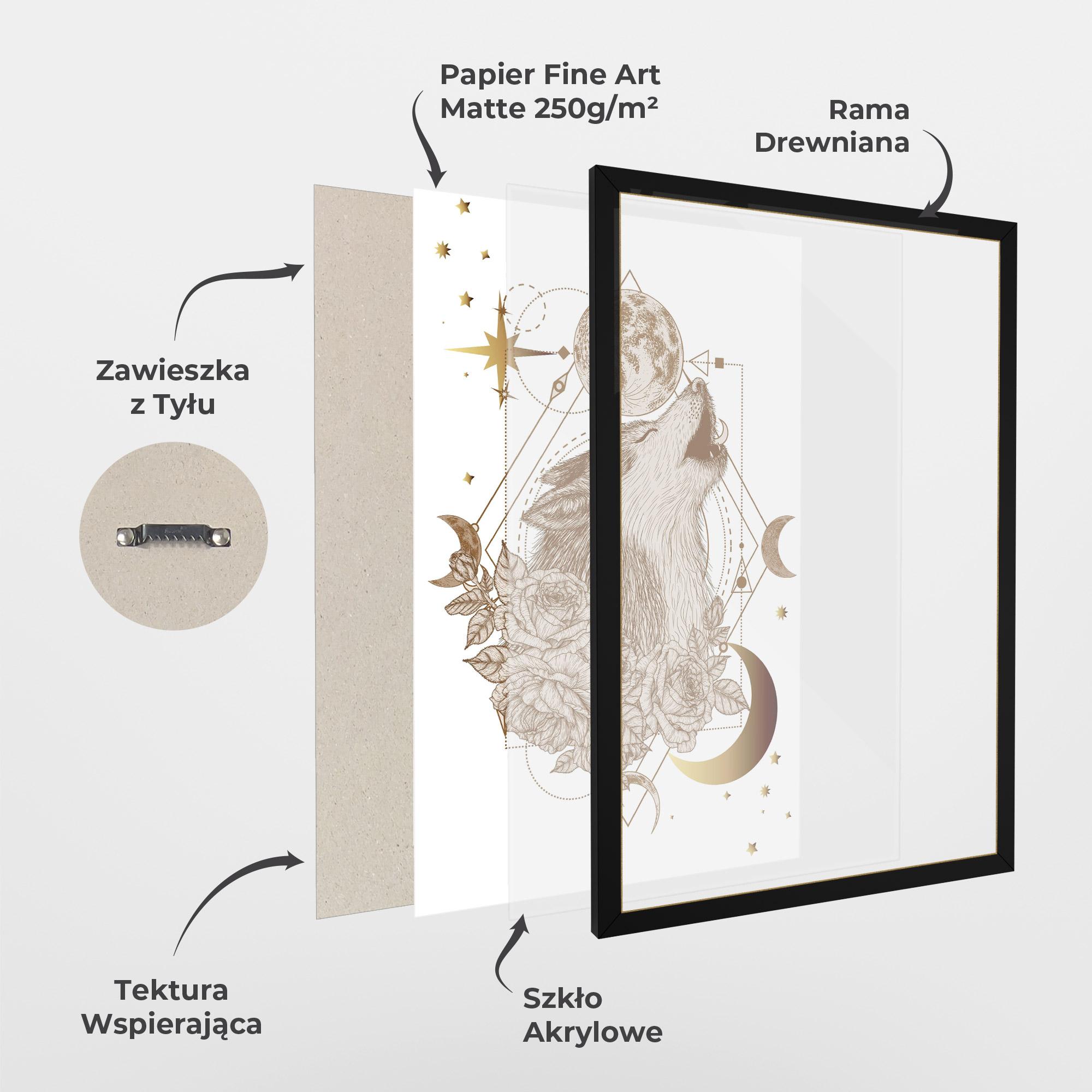 Plakat w Ramie Magical Wolf mockup 1