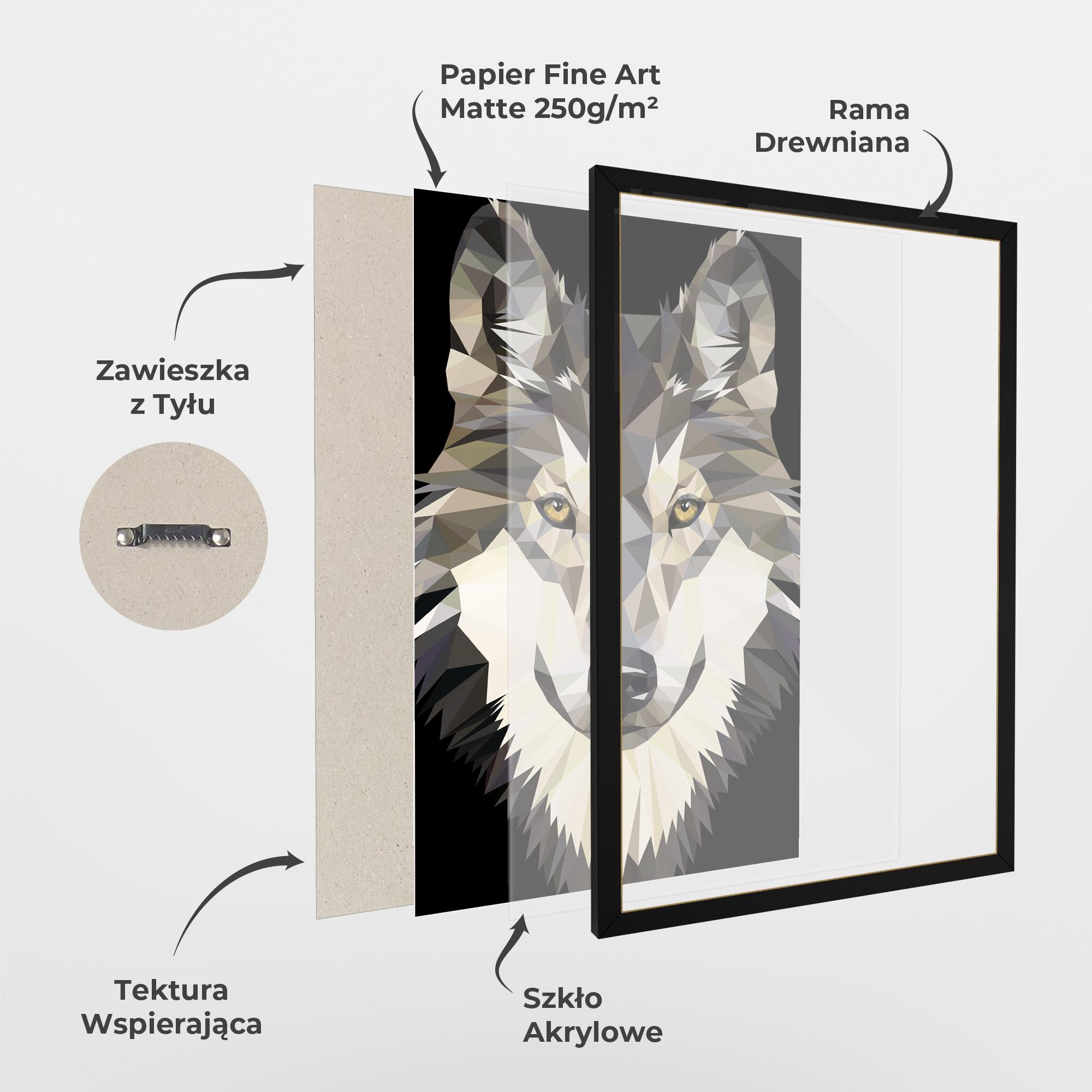Plakat w Ramie Pretty Wolf Head mockup 1