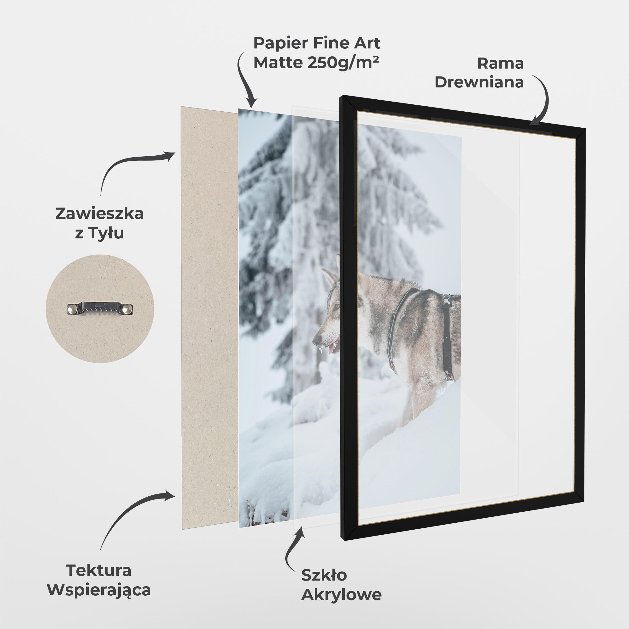 Plakat w Ramie Snow Wolf mockup 1