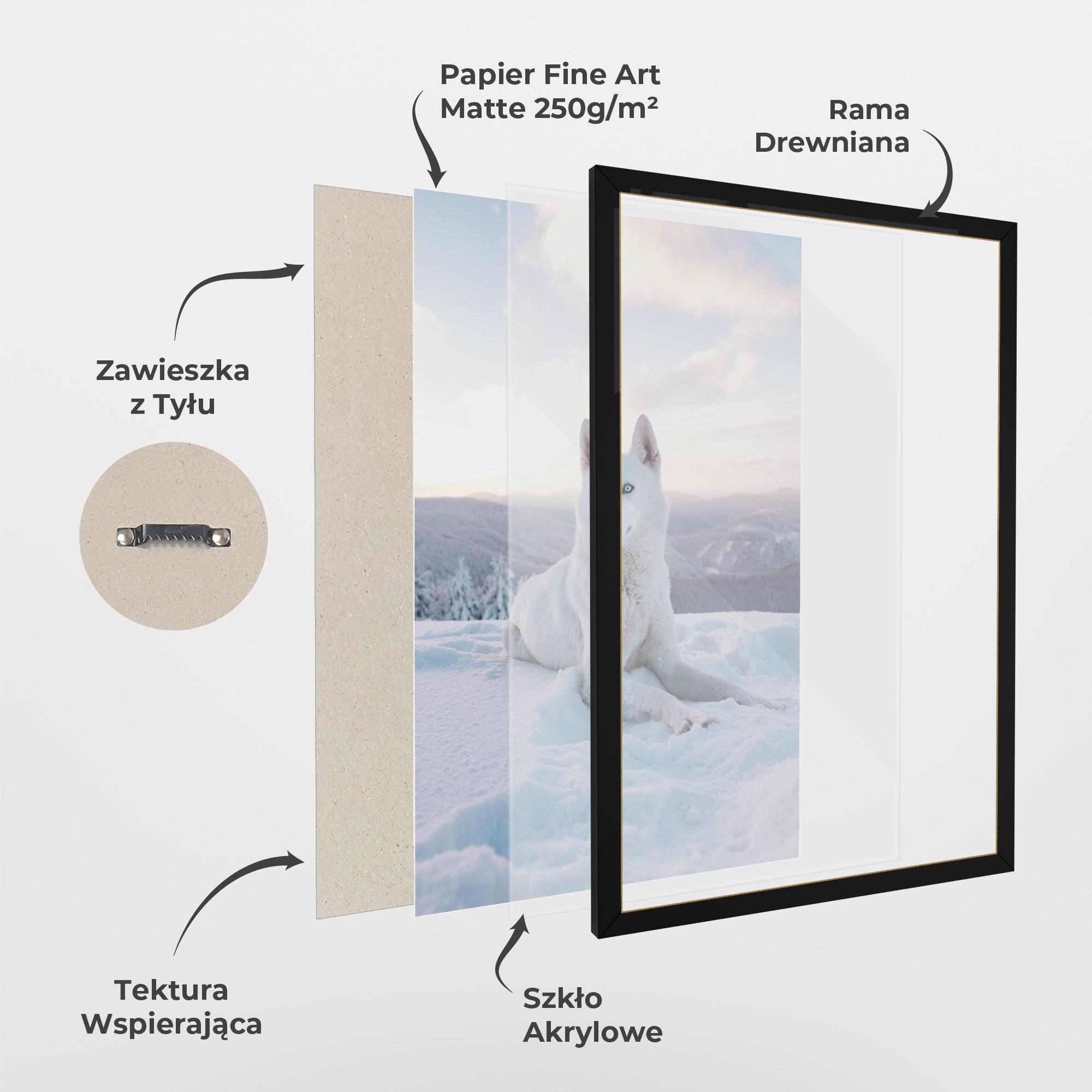 Plakat w Ramie White Snow Wolf mockup 1