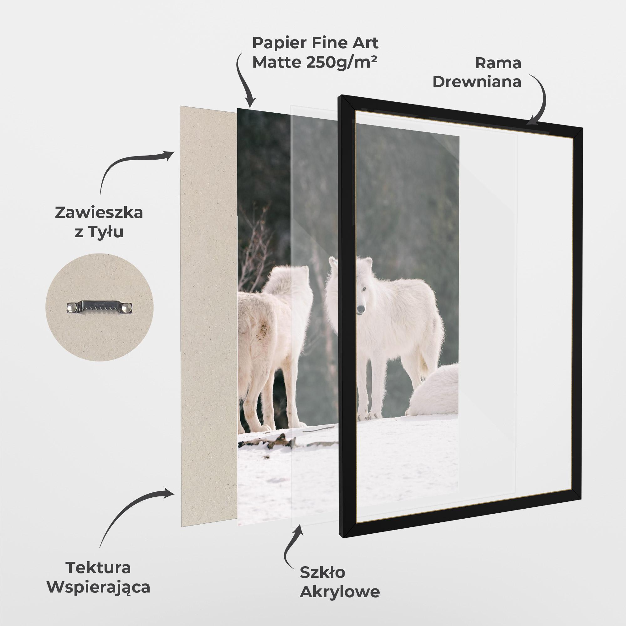 Plakat w Ramie White Wolf Waiting mockup 1