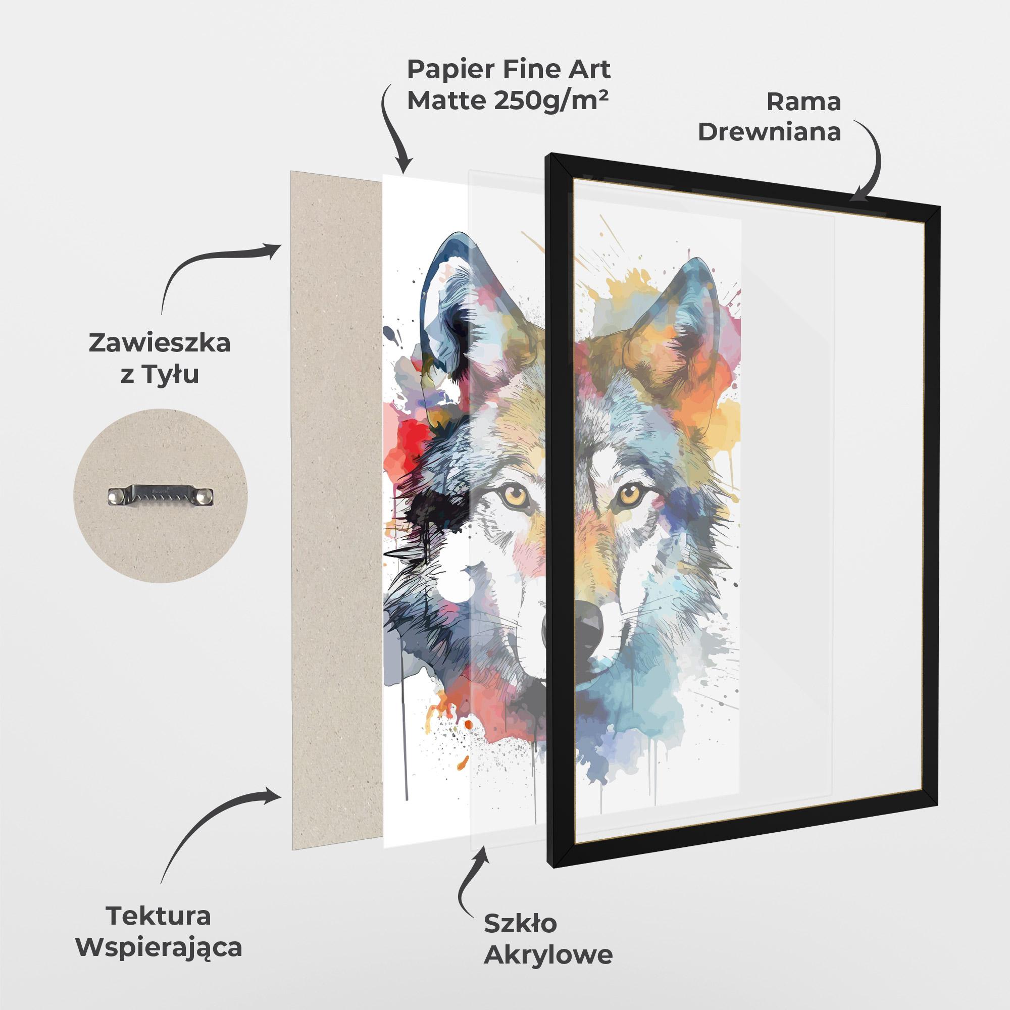 Plakat w Ramie Wolf Art mockup 1