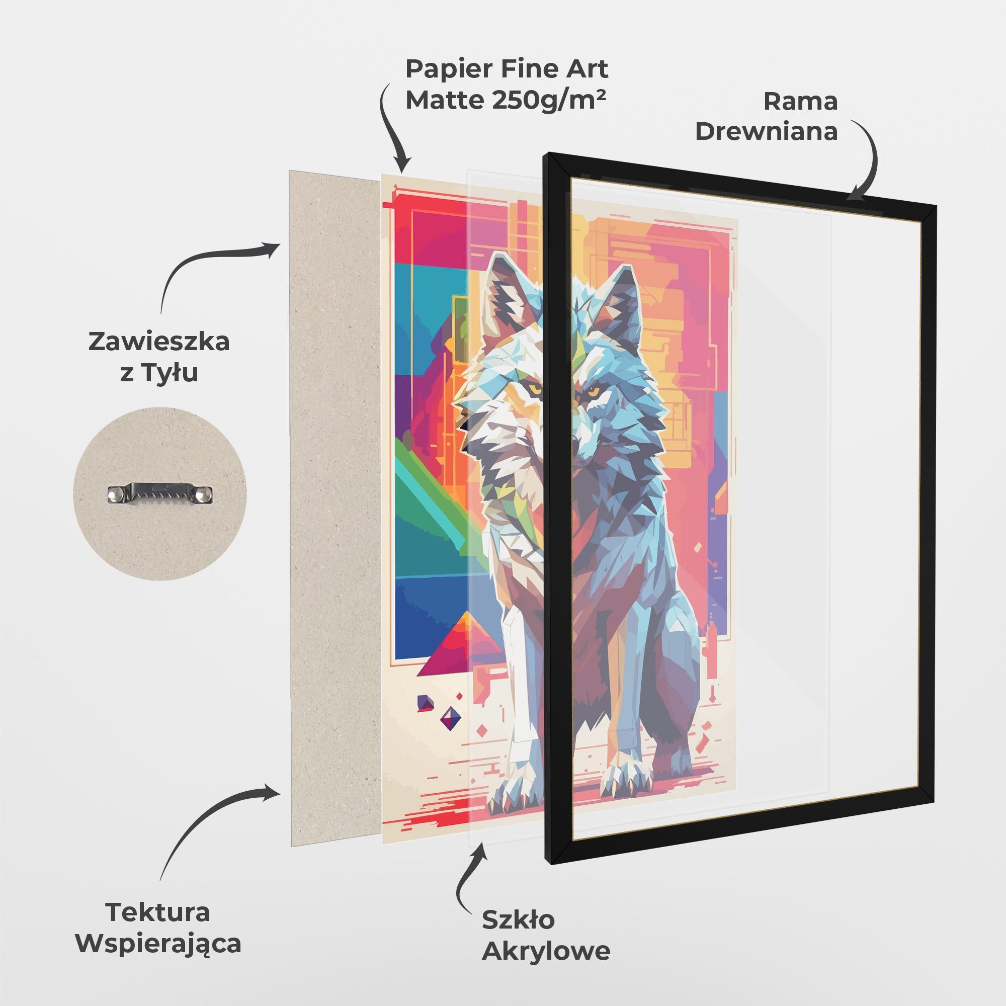 Plakat w Ramie Wolf Character mockup 1