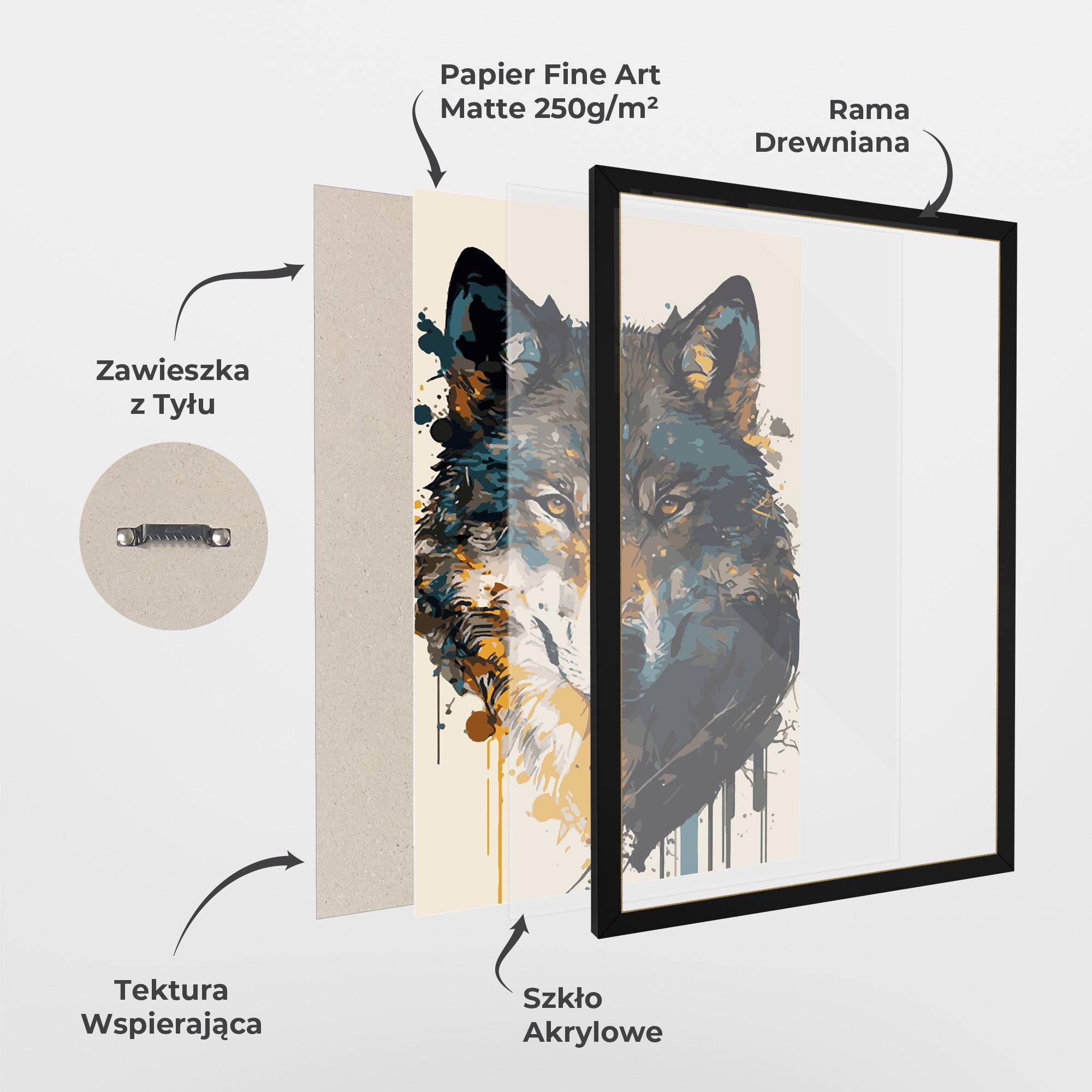 Plakat w Ramie Wolf Head Art mockup 1