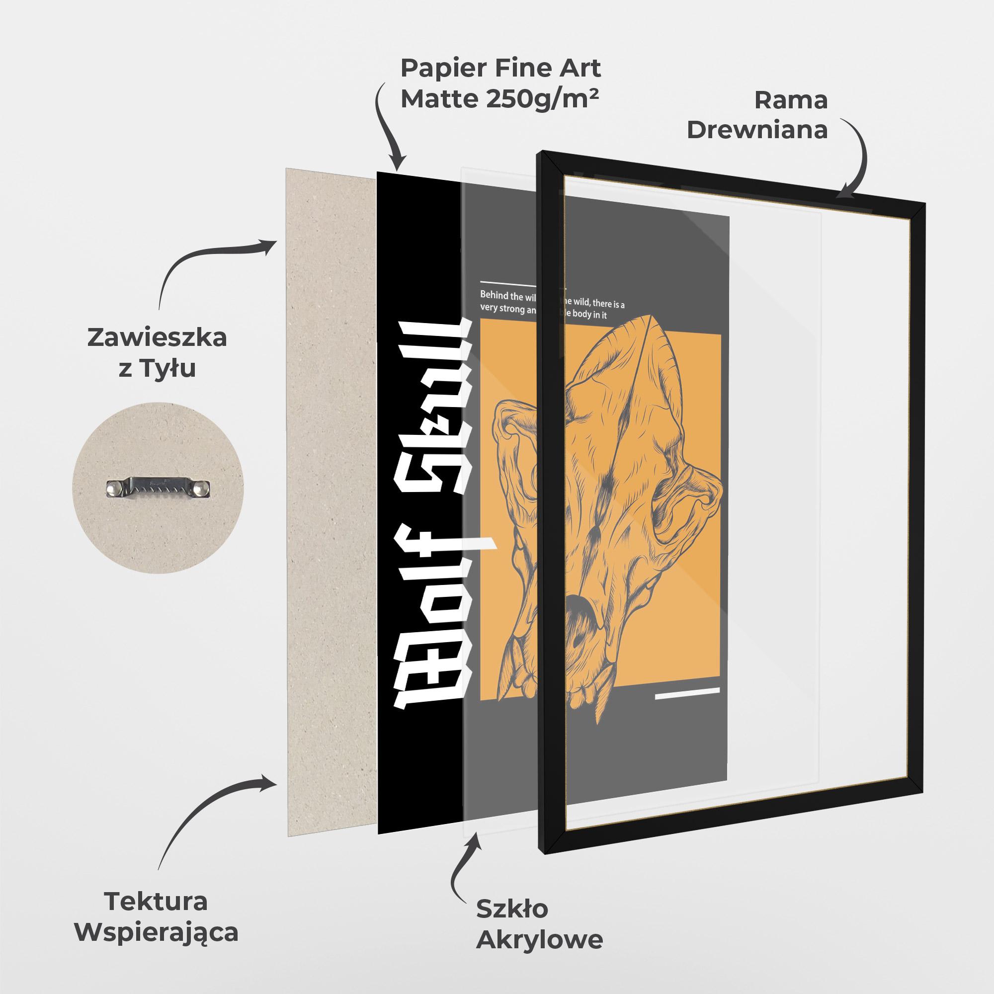 Plakat w Ramie Wolf Skull mockup 1