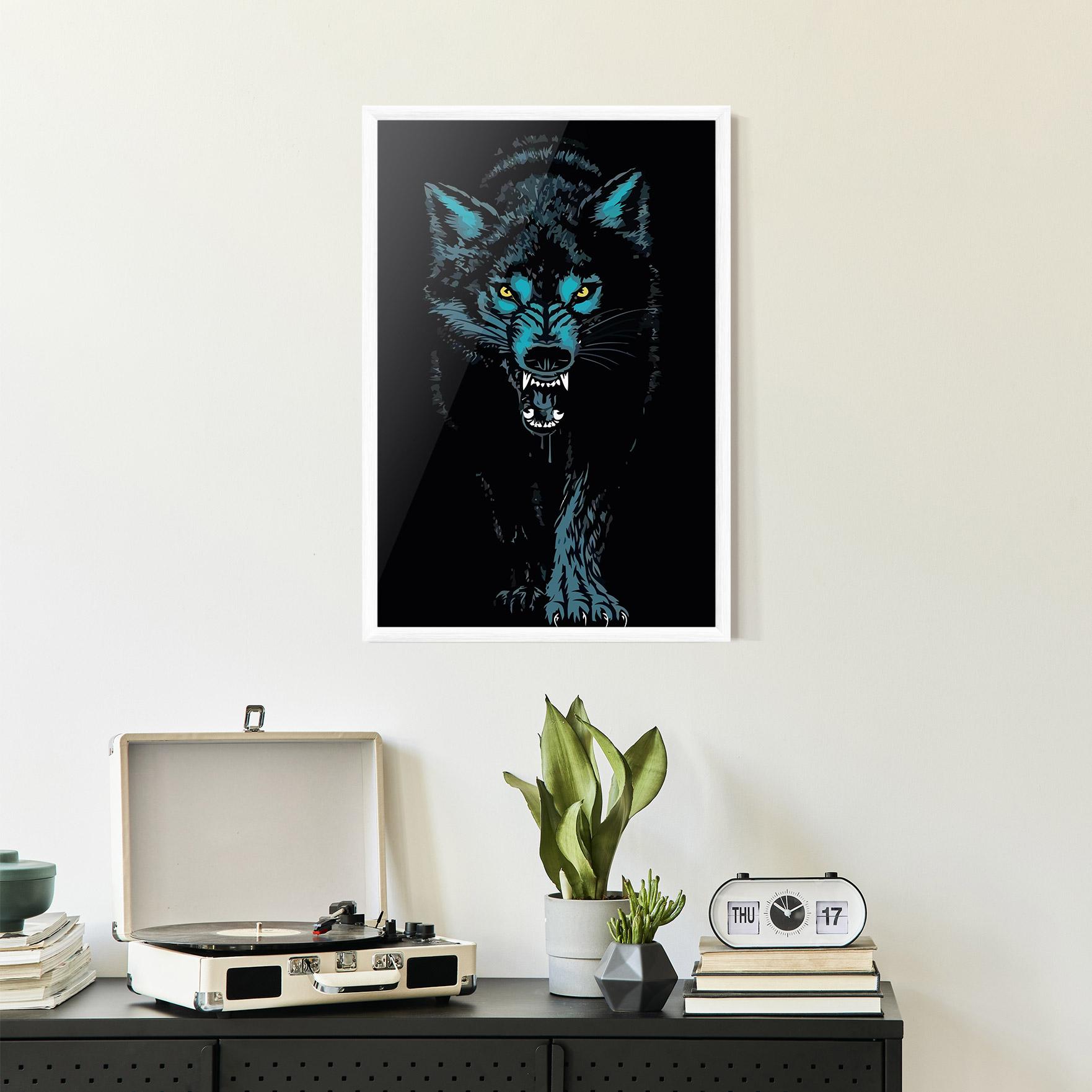Plakat w Ramie Blue Wolf mockup 2