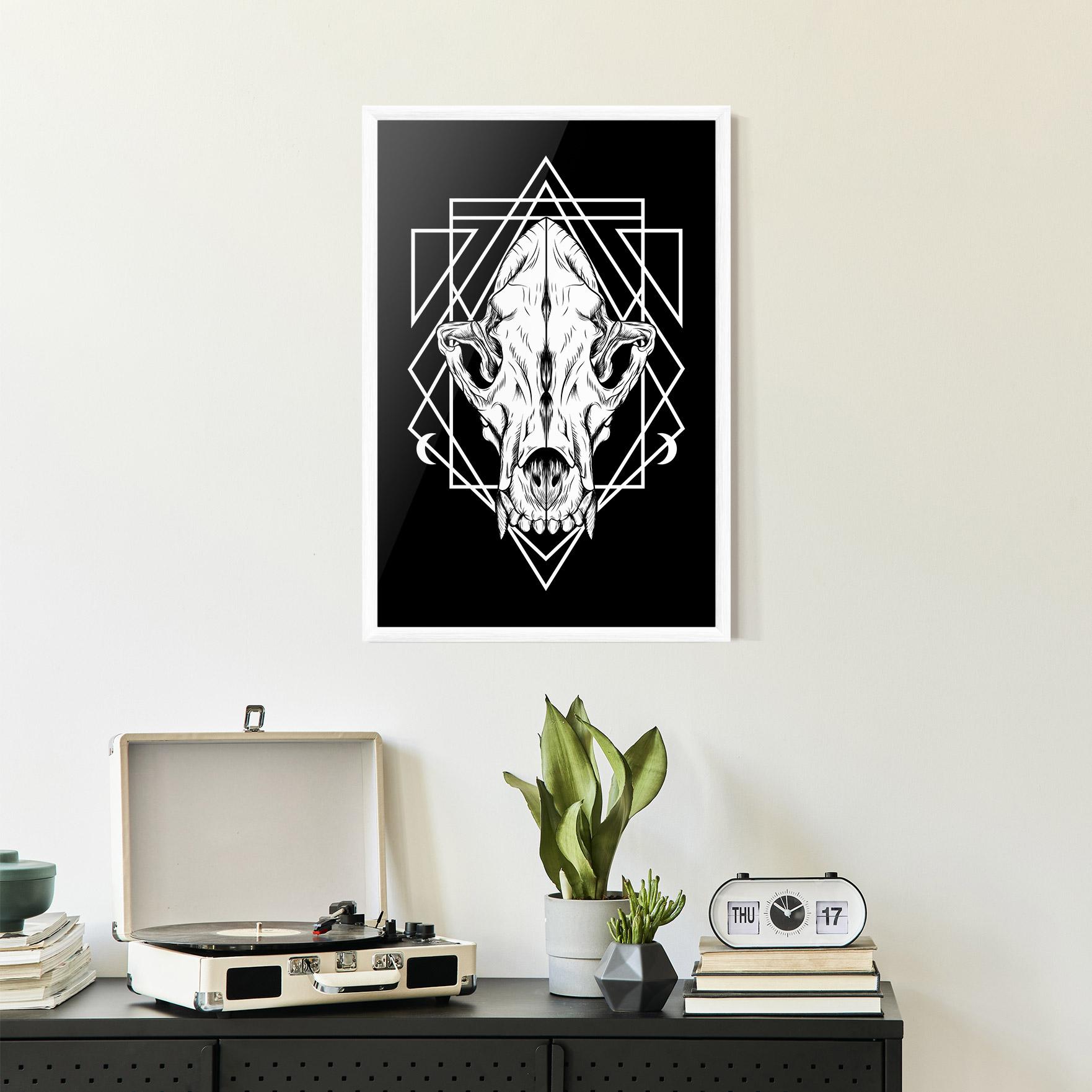Plakat w Ramie Dark Wolf Skull mockup 2