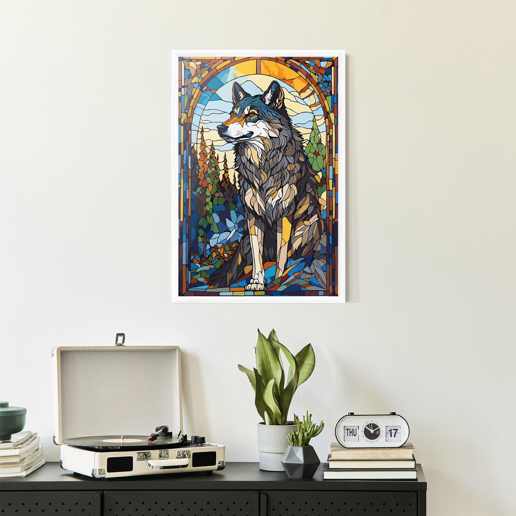 Plakat w Ramie Glass Wolf mockup 2