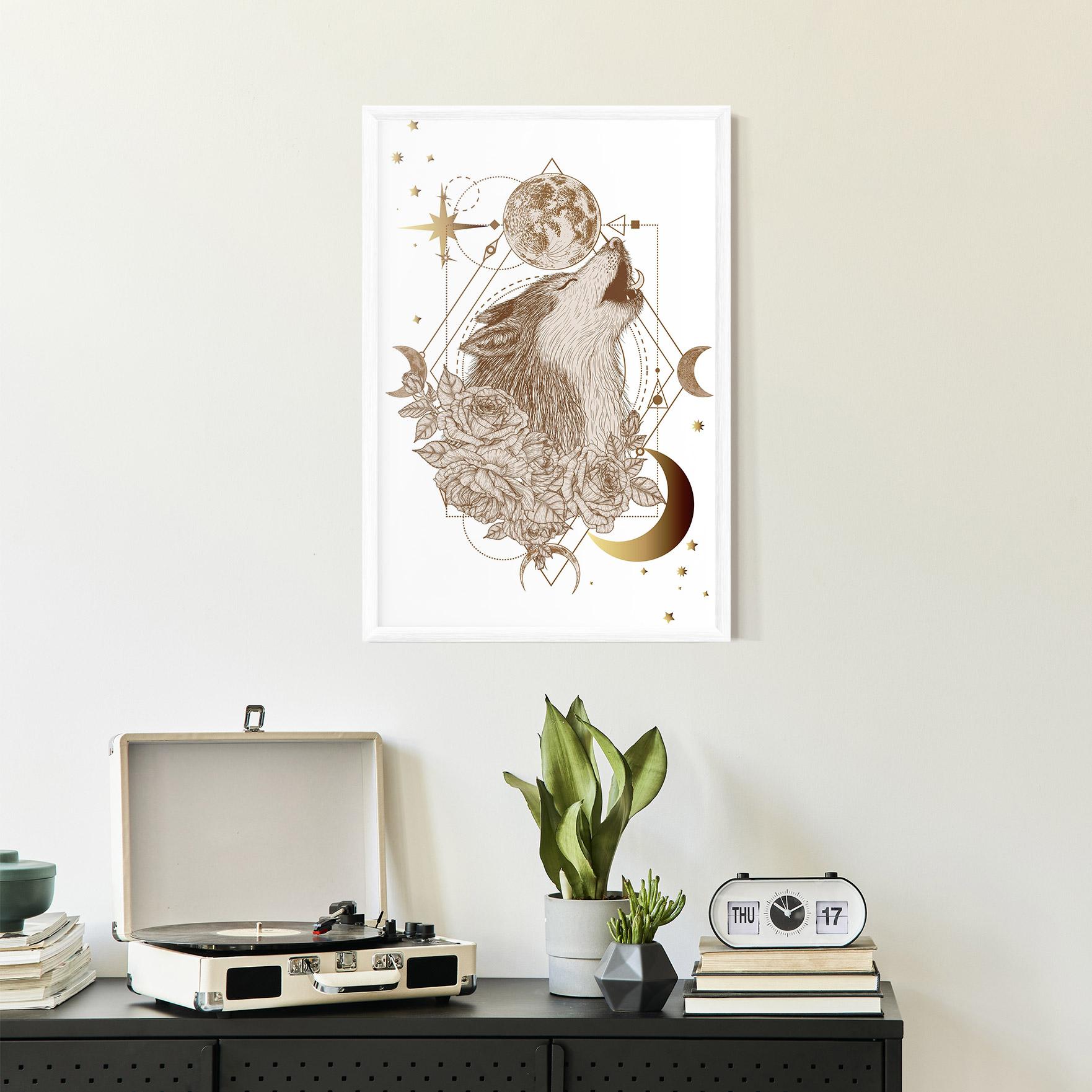 Plakat w Ramie Magical Wolf mockup 2