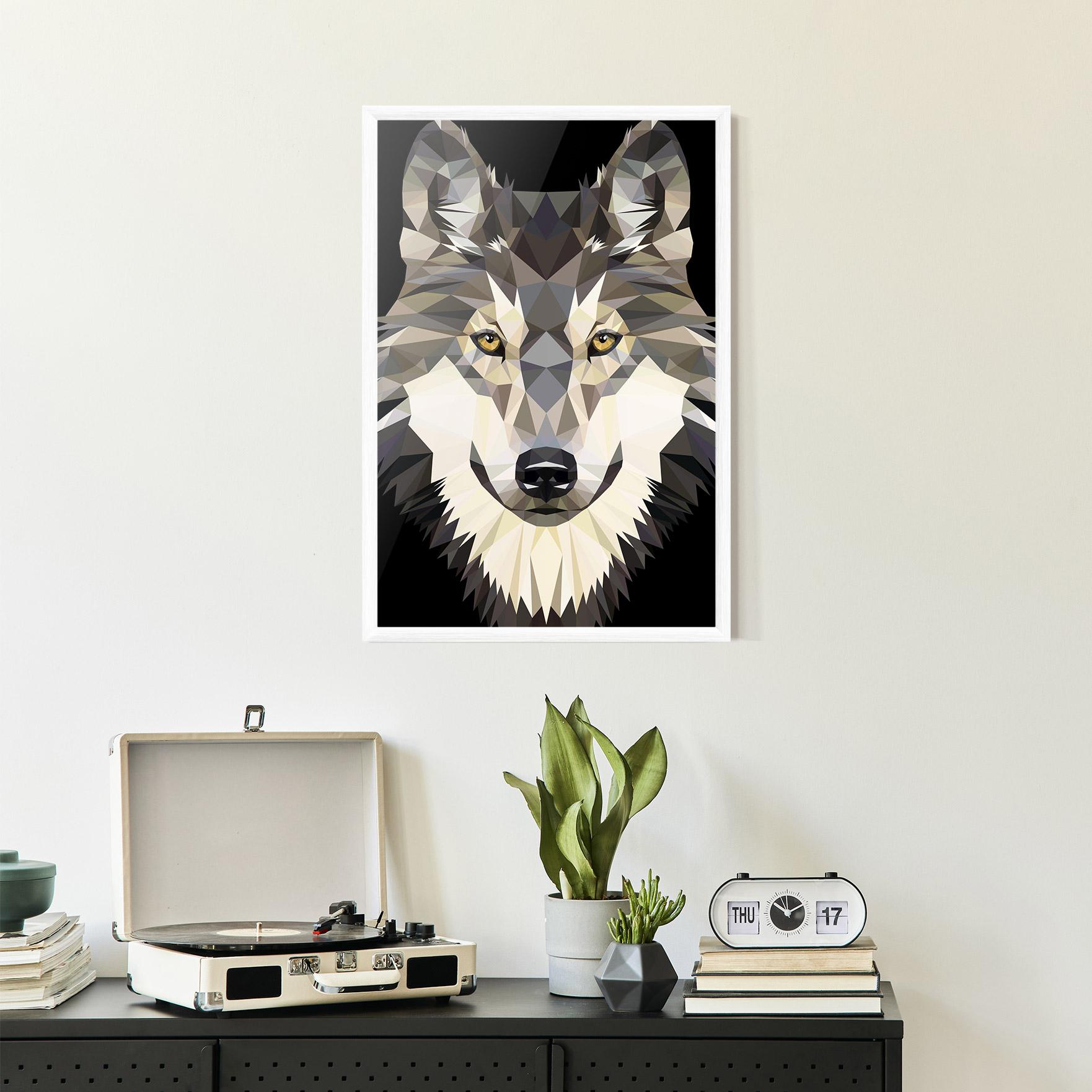 Plakat w Ramie Pretty Wolf Head mockup 2