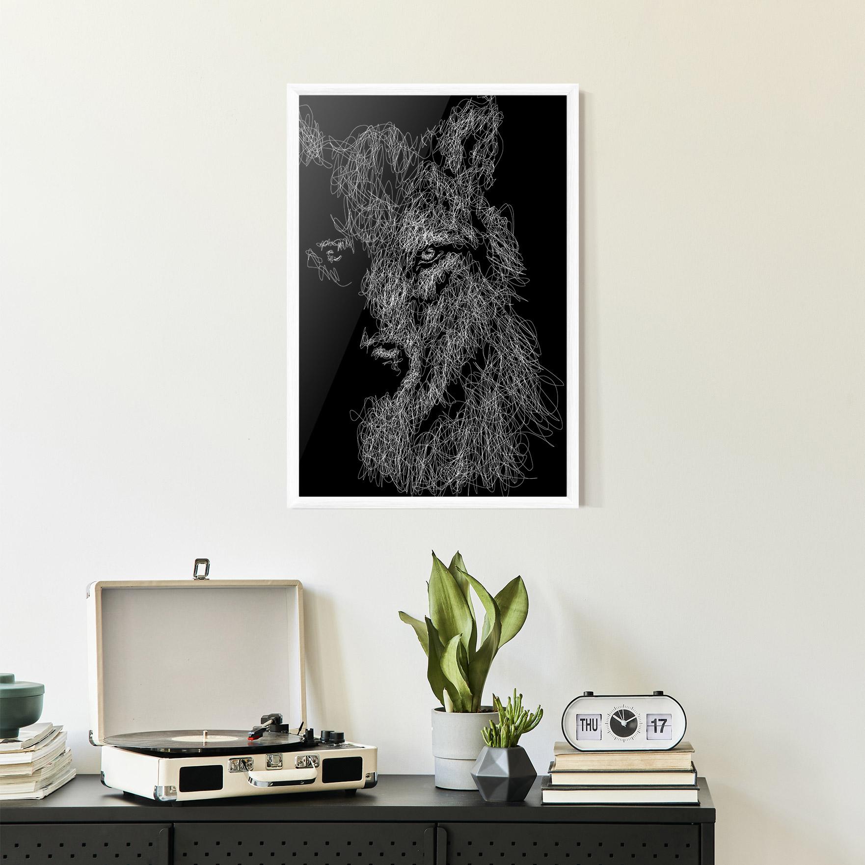 Plakat w Ramie Wolf Line mockup 2
