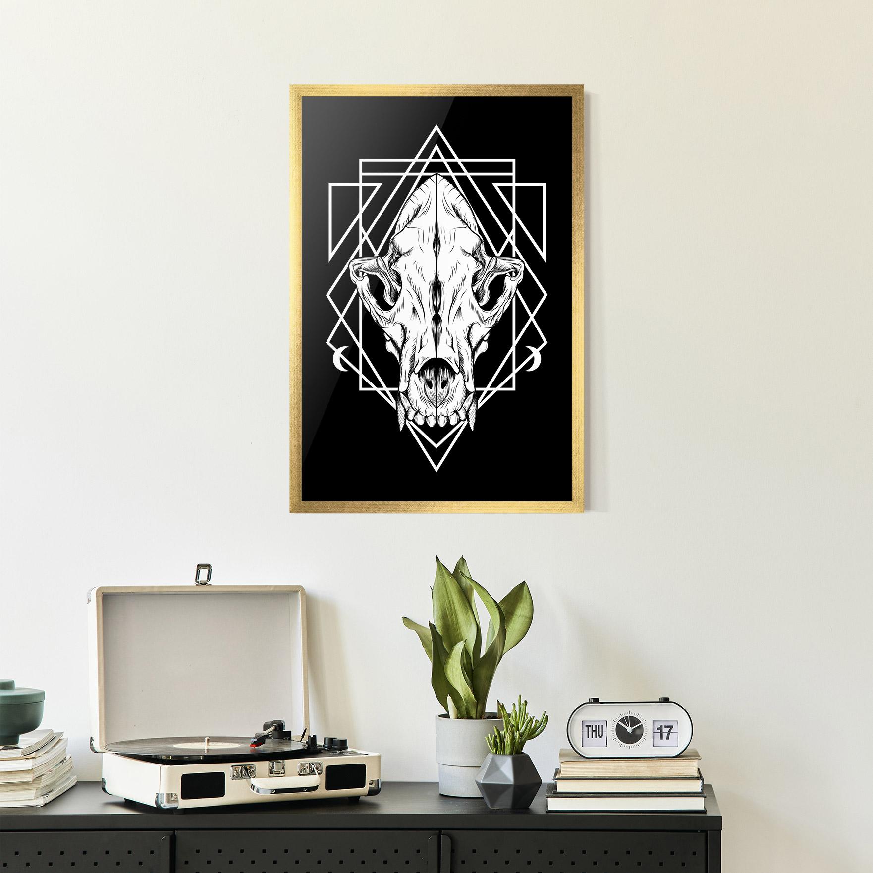 Plakat w Ramie Dark Wolf Skull mockup 2