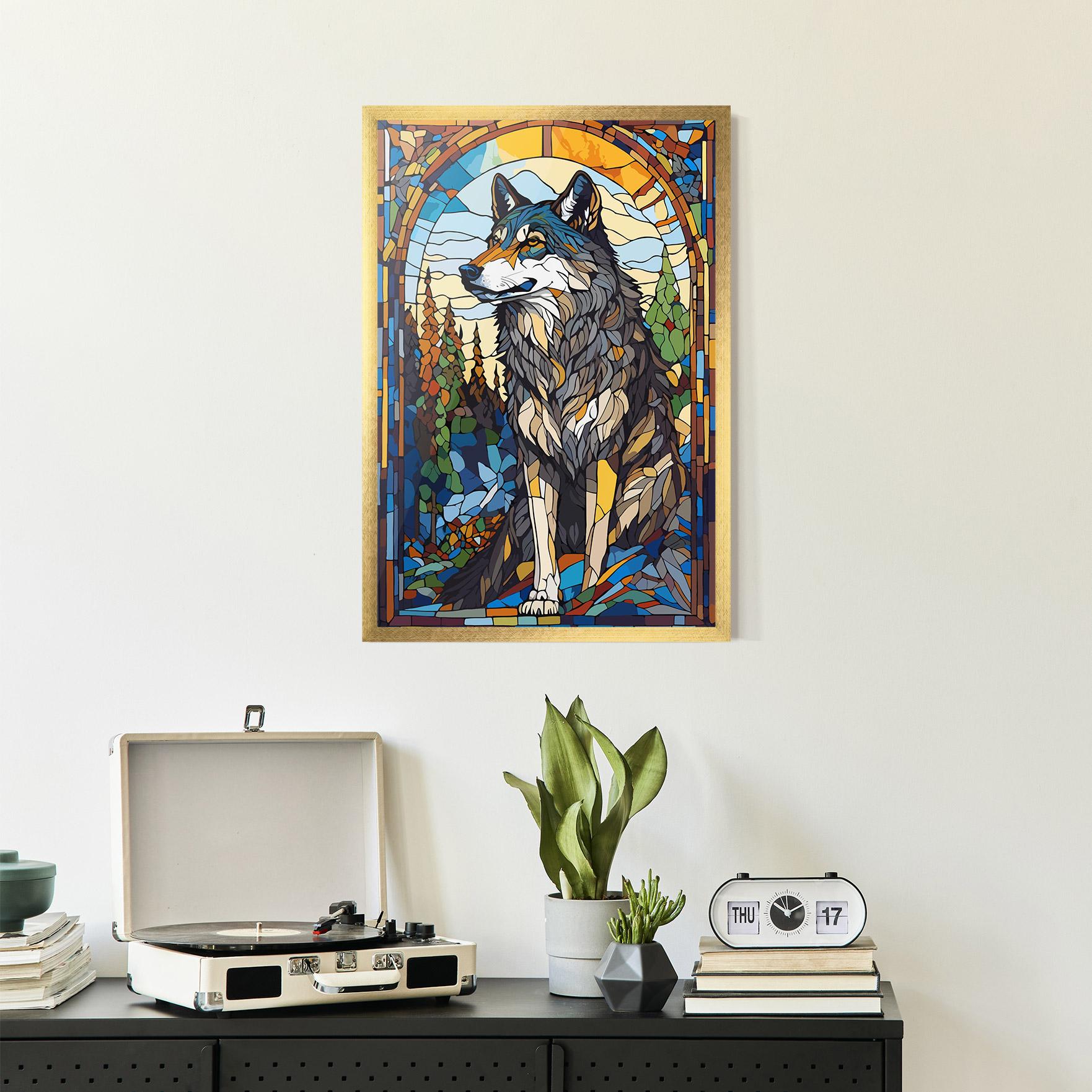 Plakat w Ramie Glass Wolf mockup 2