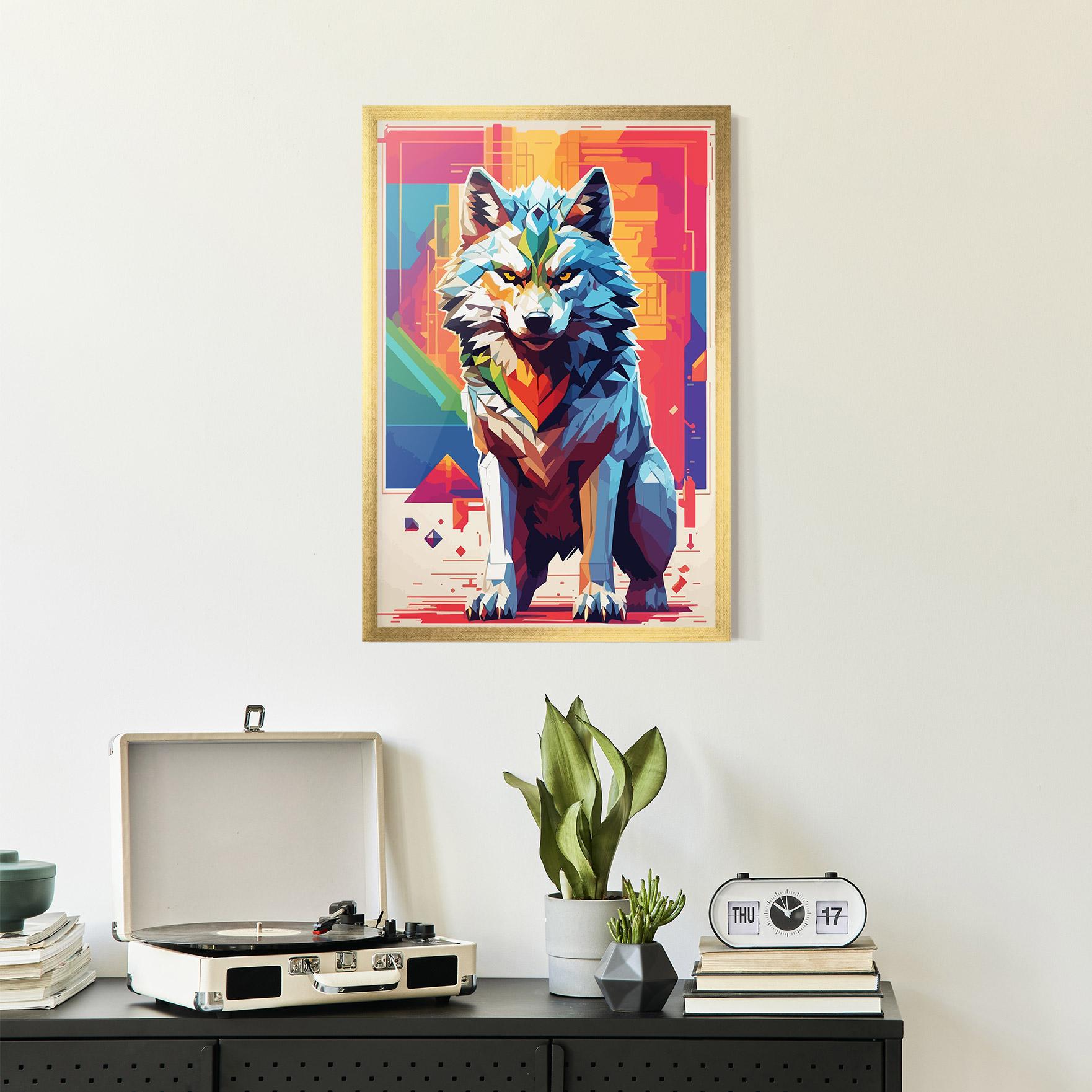 Plakat w Ramie Wolf Character mockup 2