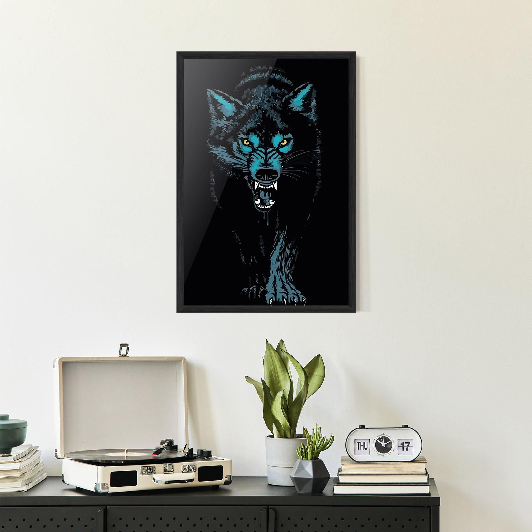 Plakat w Ramie Blue Wolf mockup 2