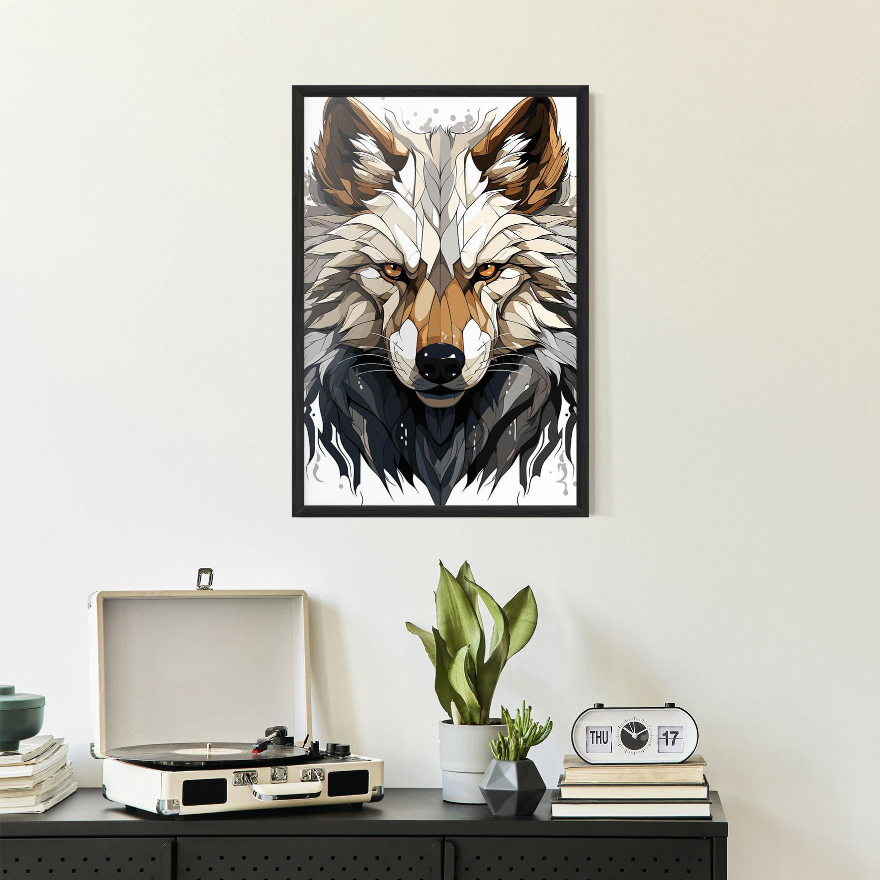 Plakat w Ramie Brown Wolf mockup 2