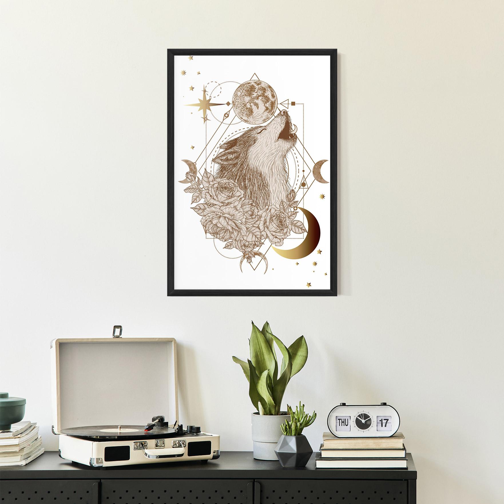 Plakat w Ramie Magical Wolf mockup 2