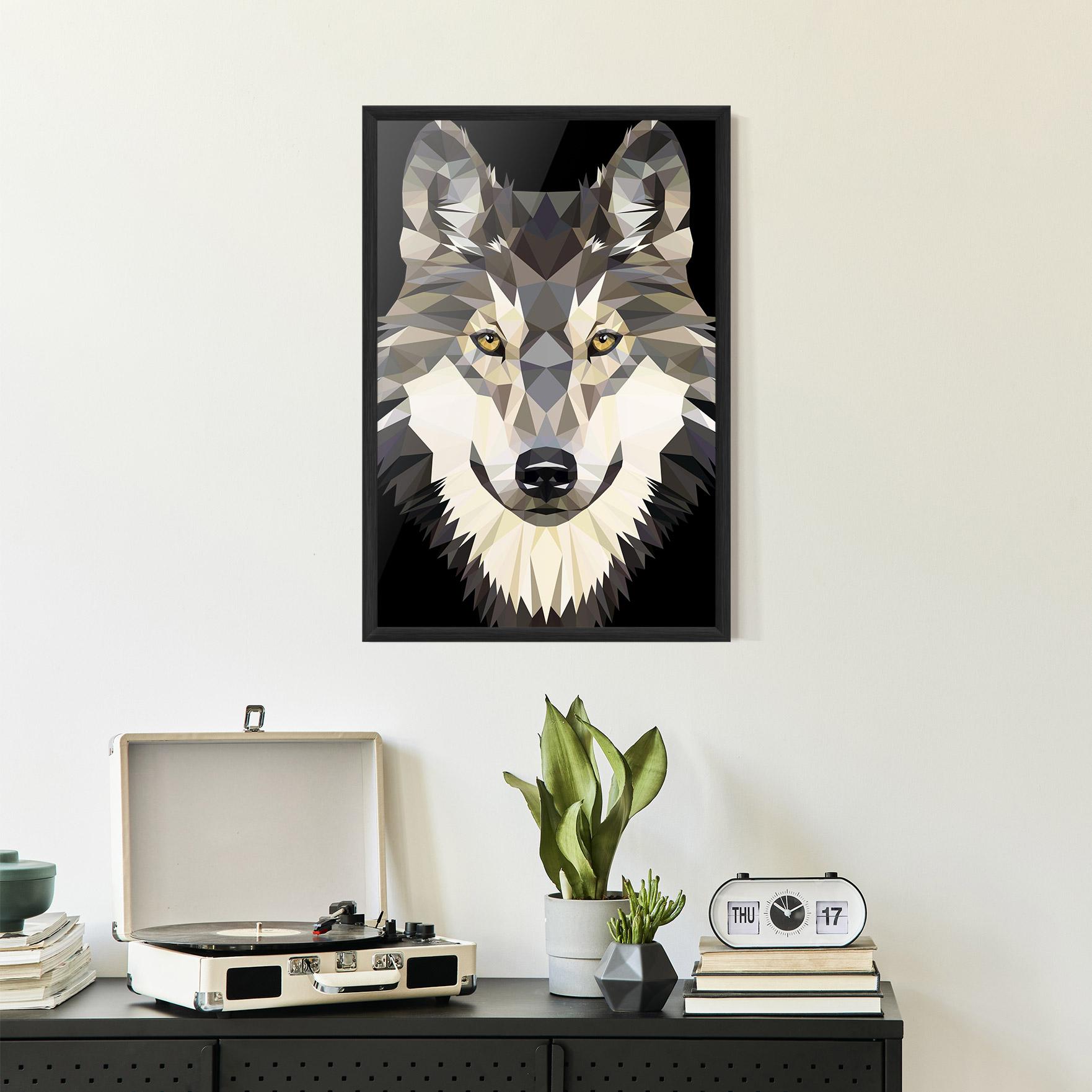 Plakat w Ramie Pretty Wolf Head mockup 2