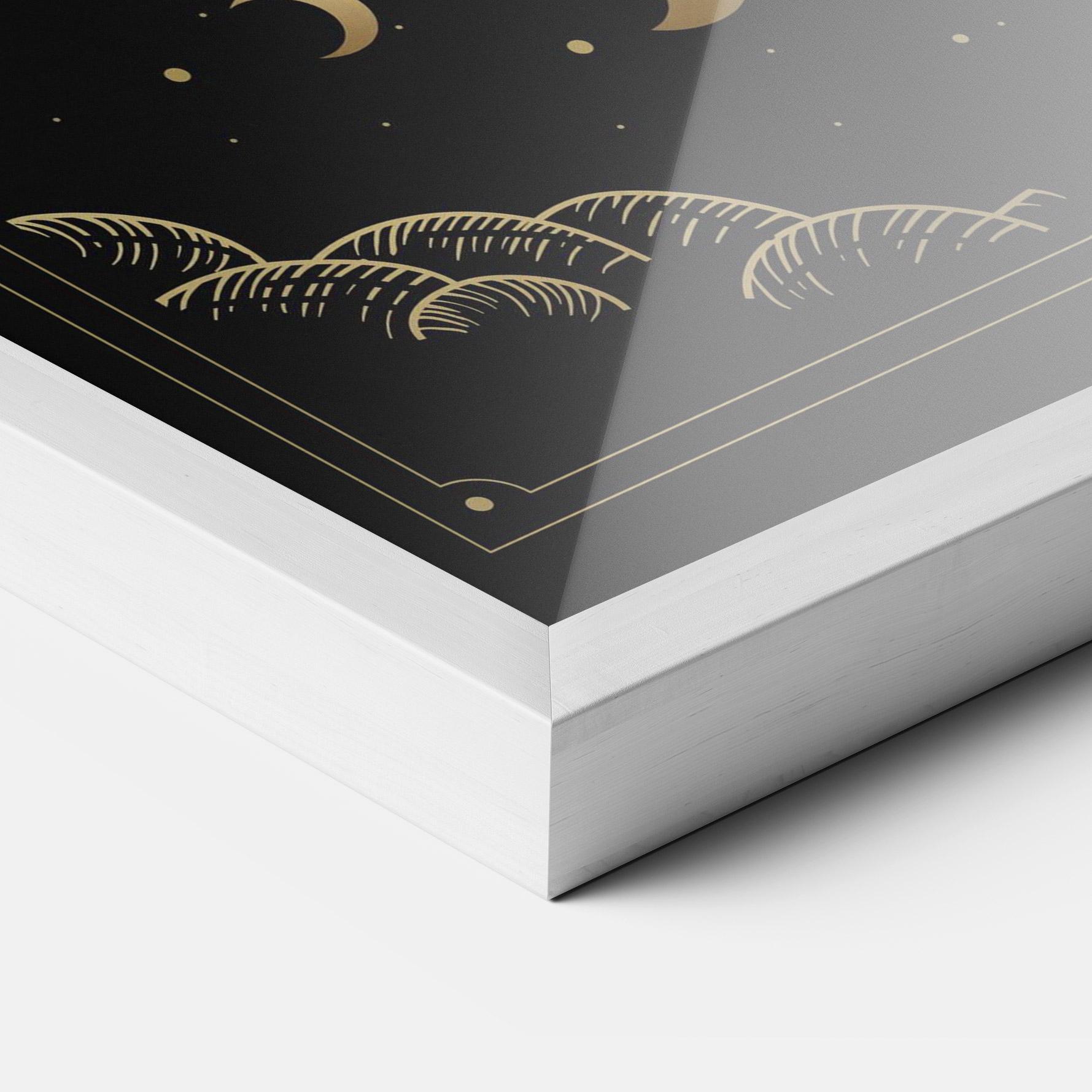Plakat w Ramie Gold Line Wolf mockup 3