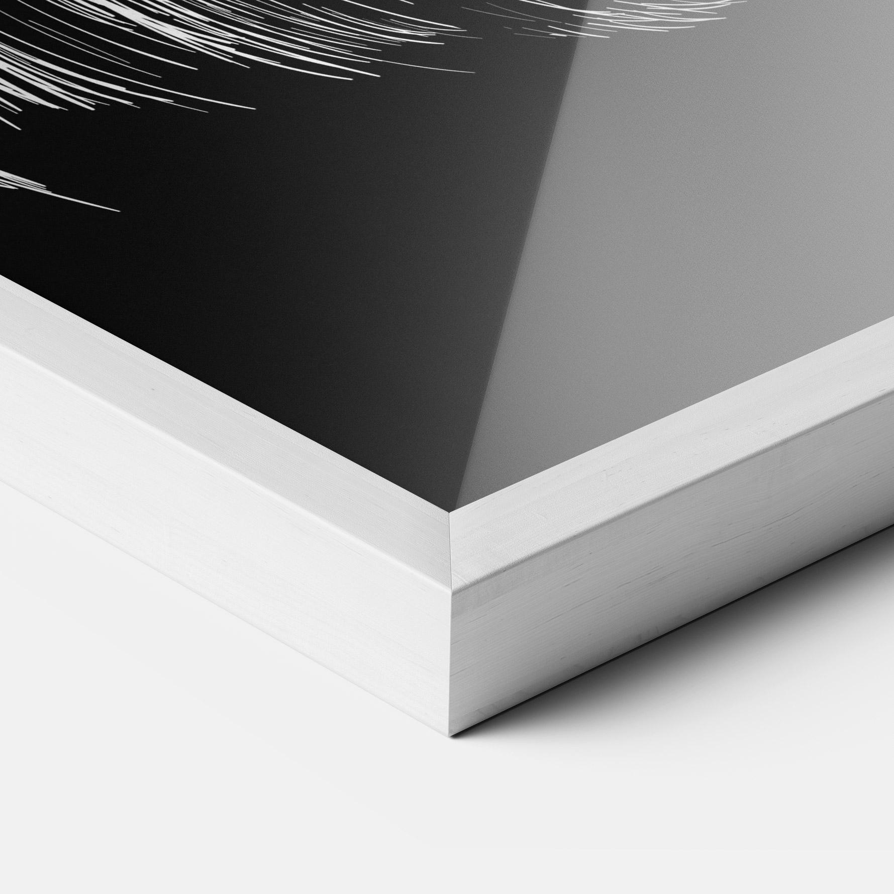 Plakat w Ramie White Line Wolf mockup 3
