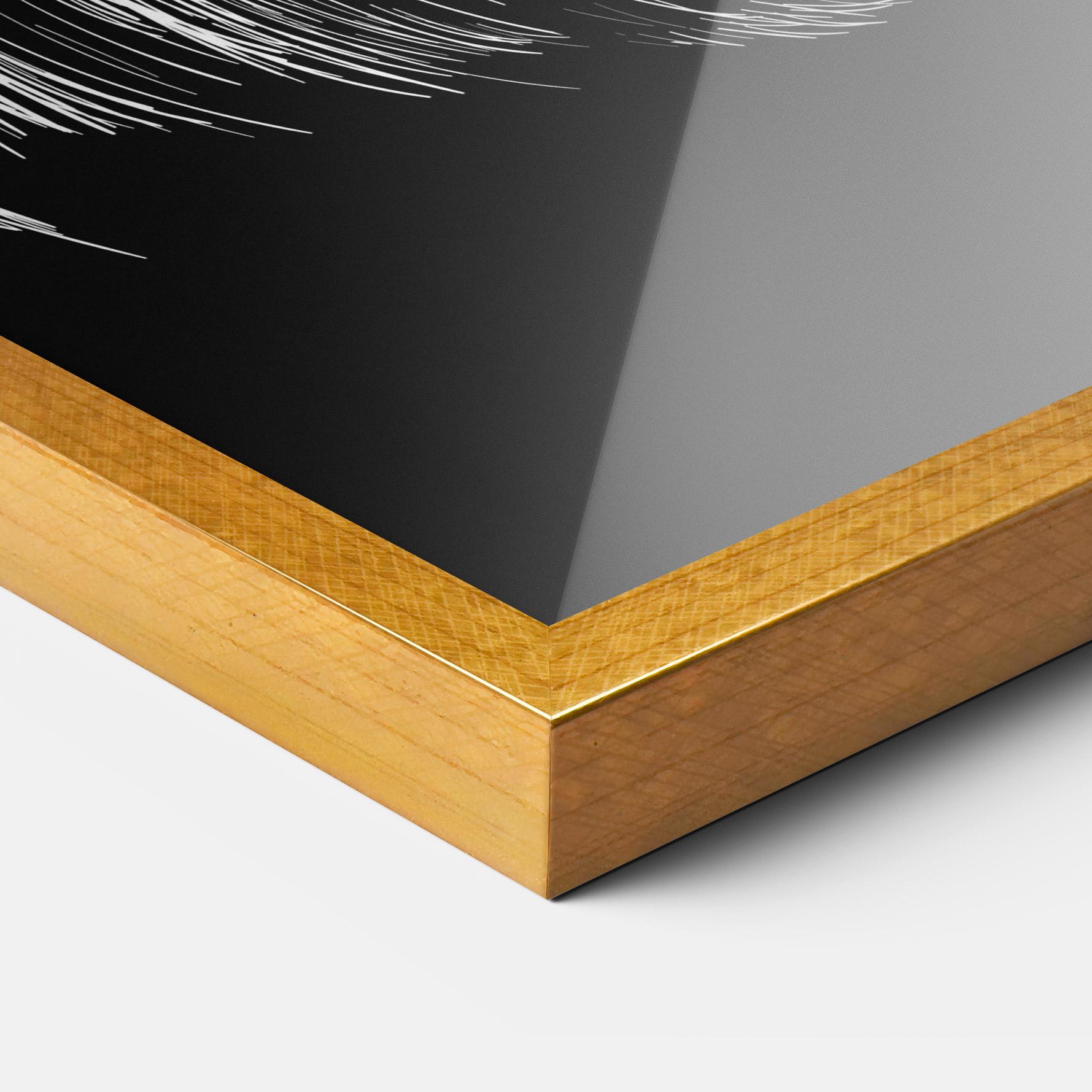 Plakat w Ramie White Line Wolf mockup 3