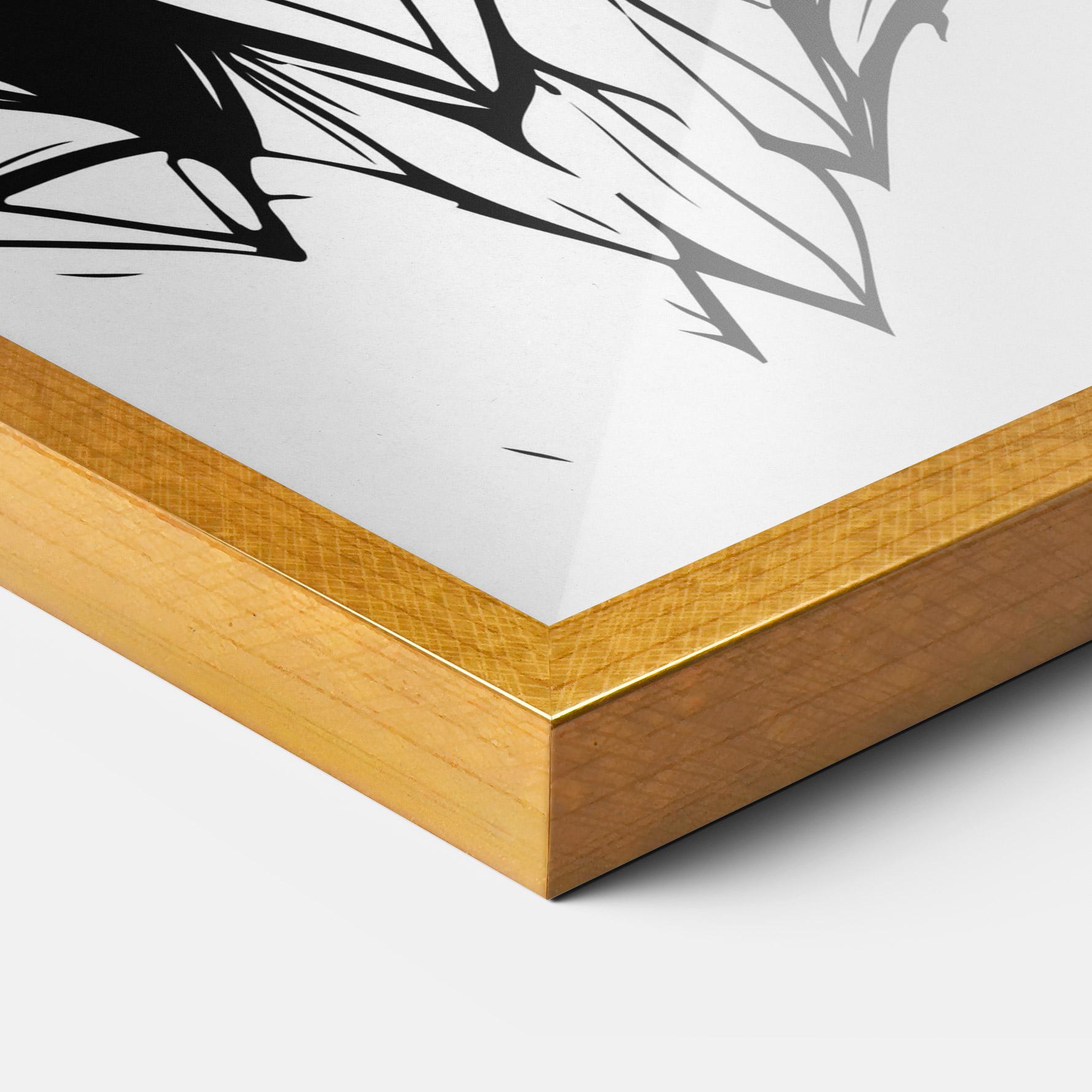 Plakat w Ramie Wolf Head Line mockup 3