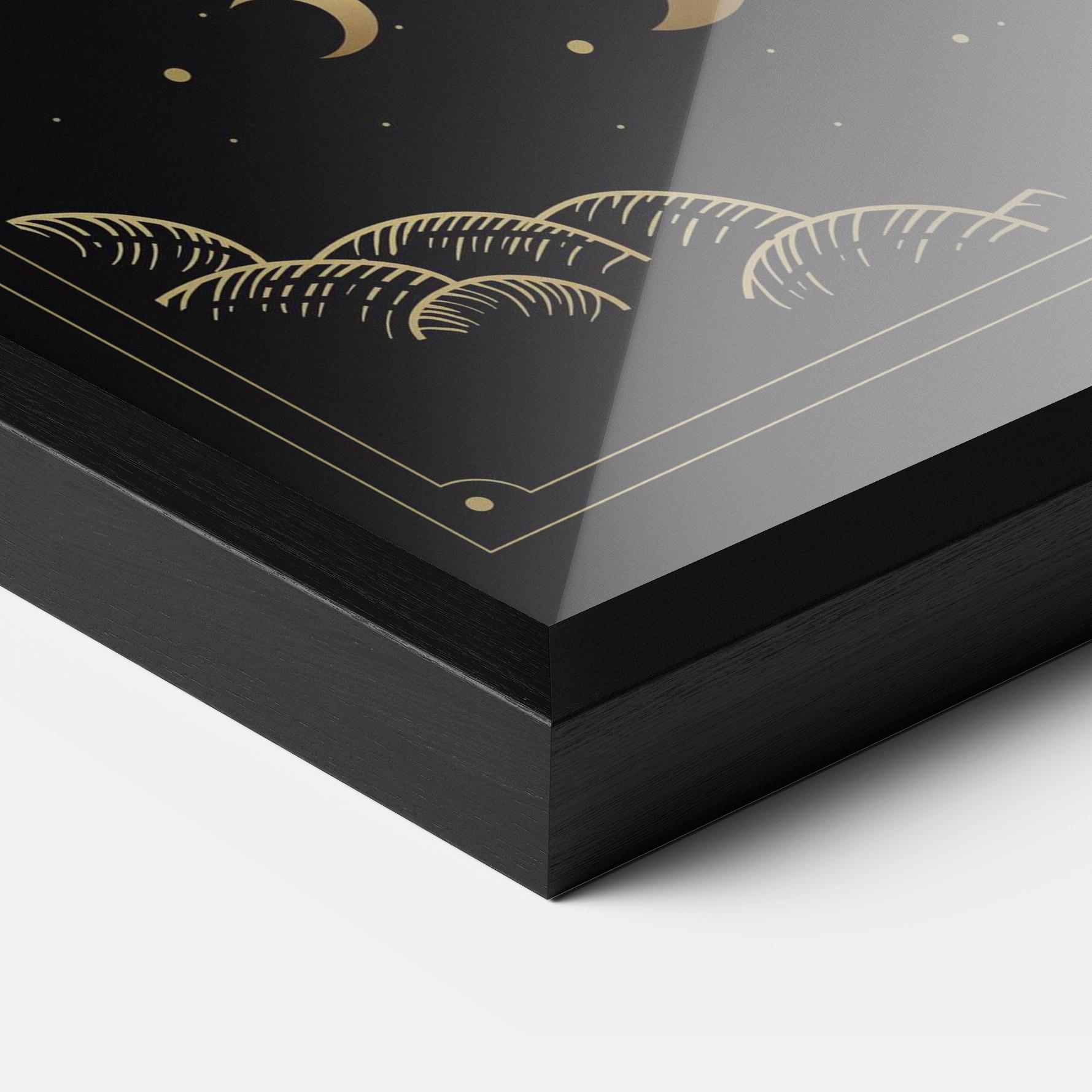 Plakat w Ramie Gold Line Wolf mockup 3