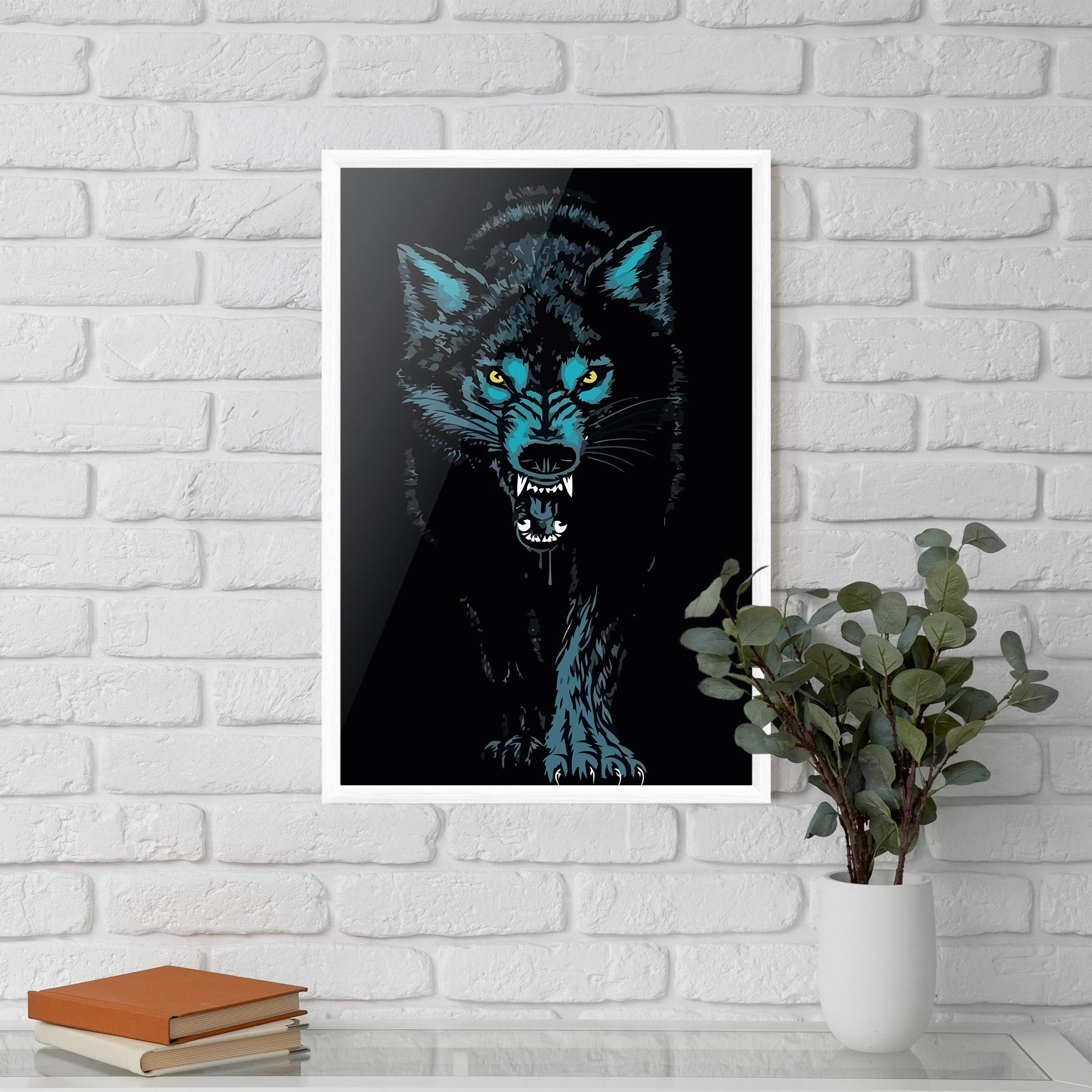 Plakat w Ramie Blue Wolf mockup 5