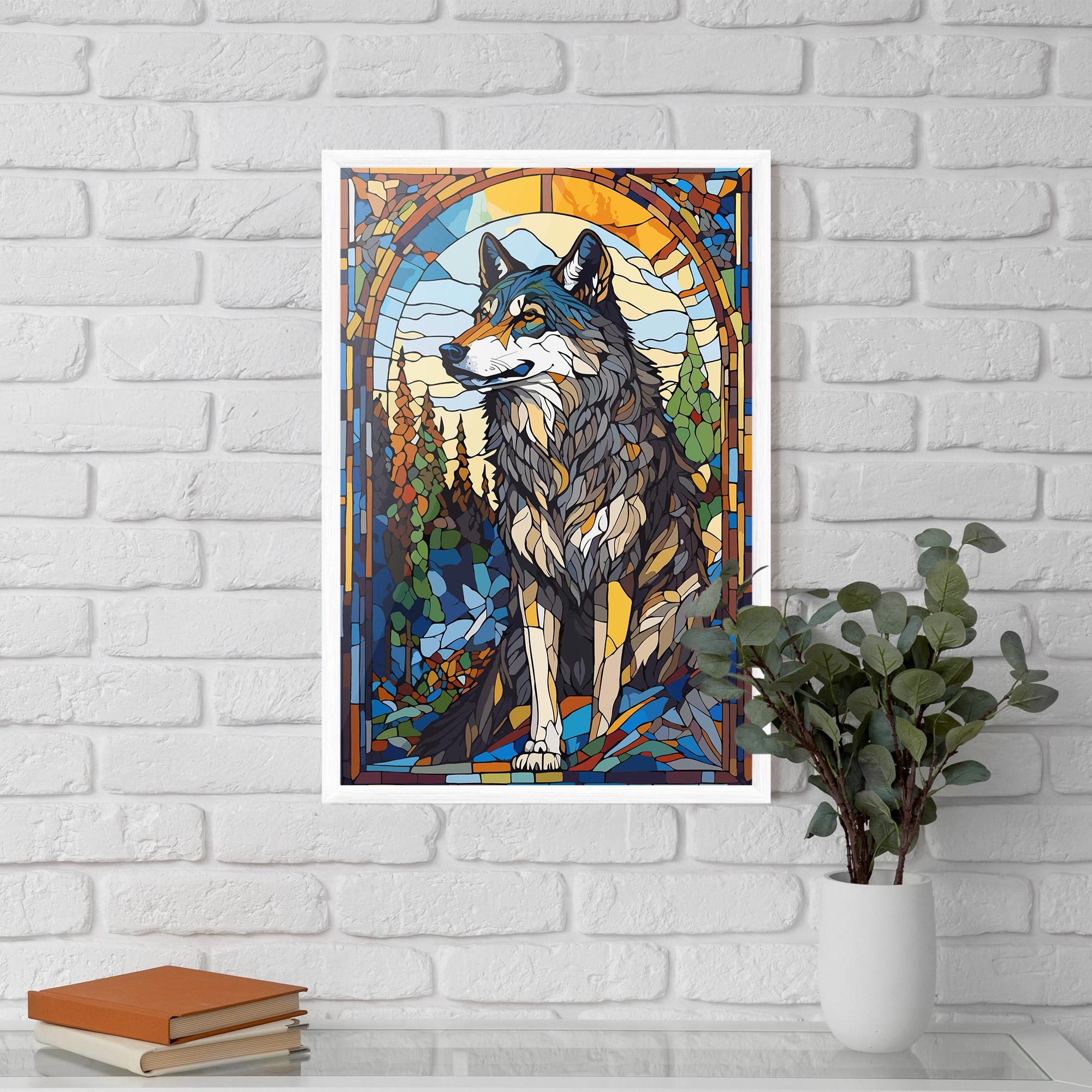 Plakat w Ramie Glass Wolf mockup 5