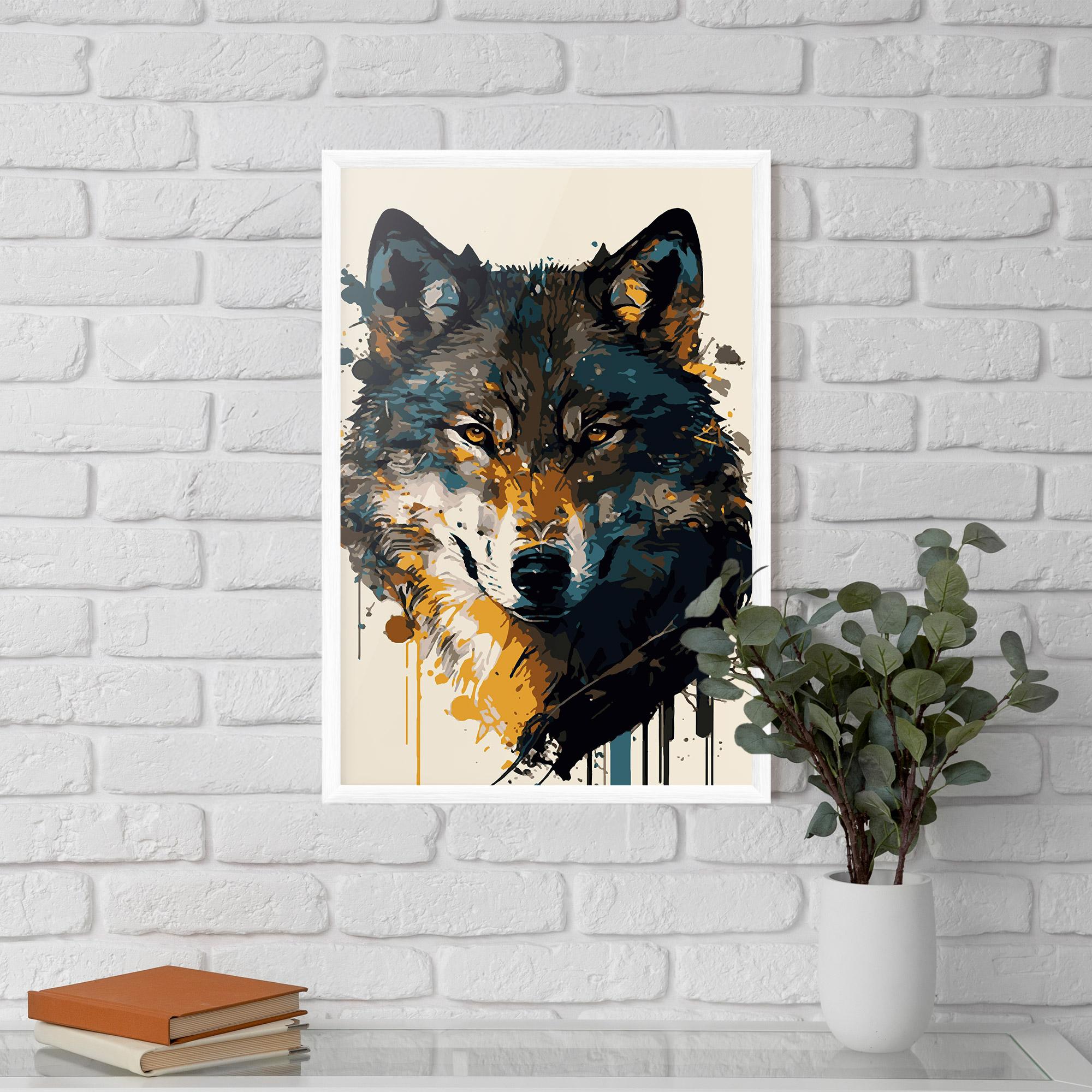 Plakat w Ramie Wolf Head Art mockup 5