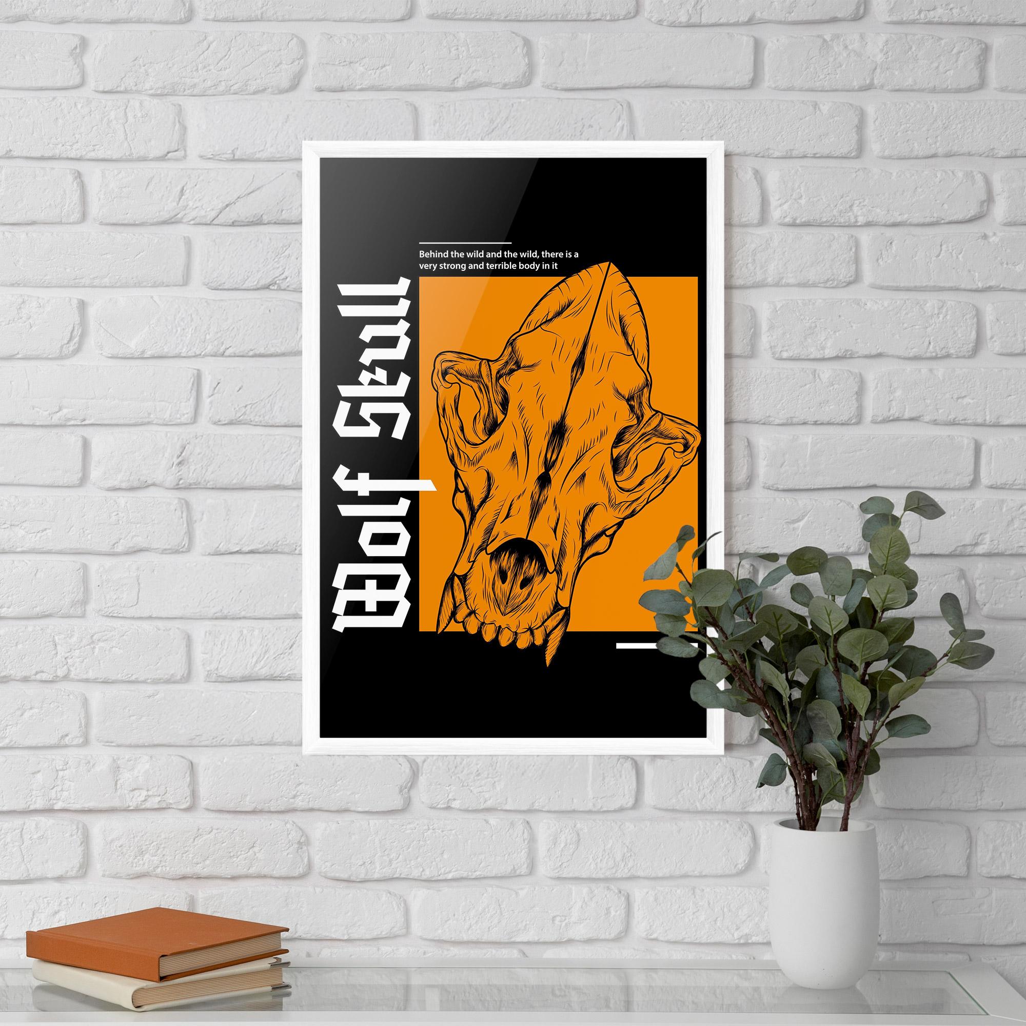 Plakat w Ramie Wolf Skull mockup 5