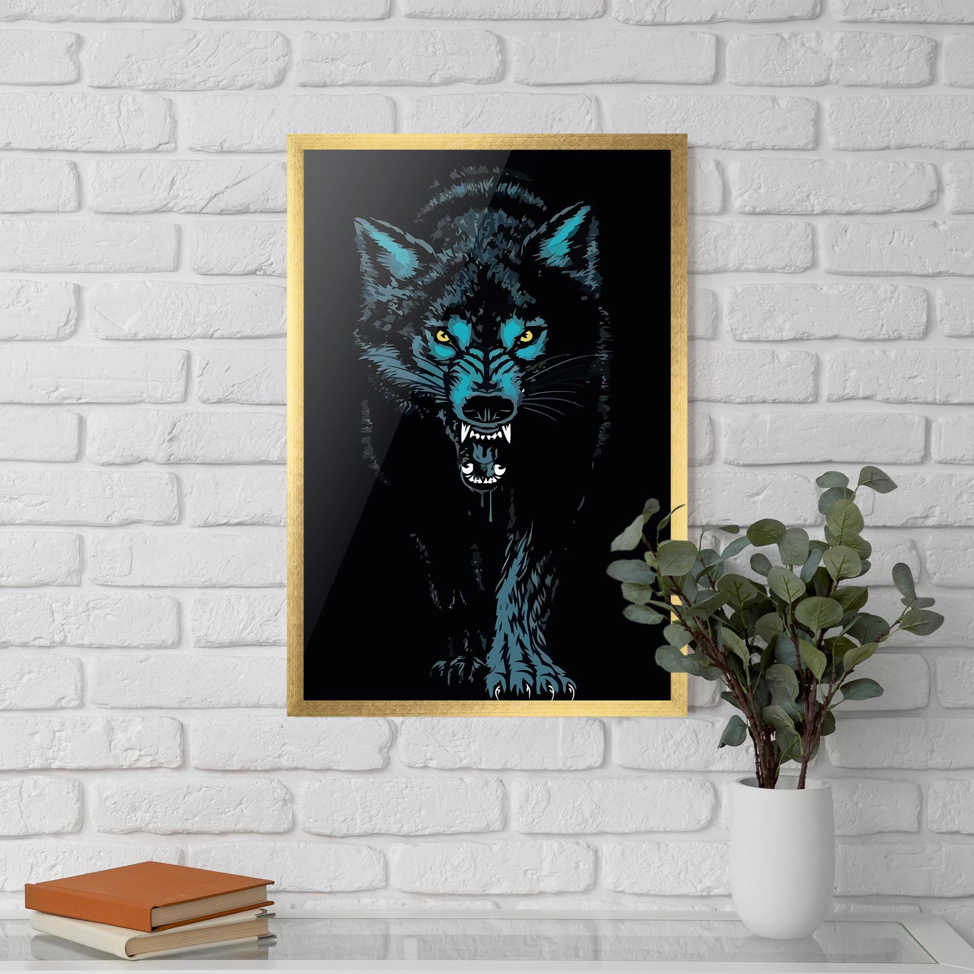 Plakat w Ramie Blue Wolf mockup 5