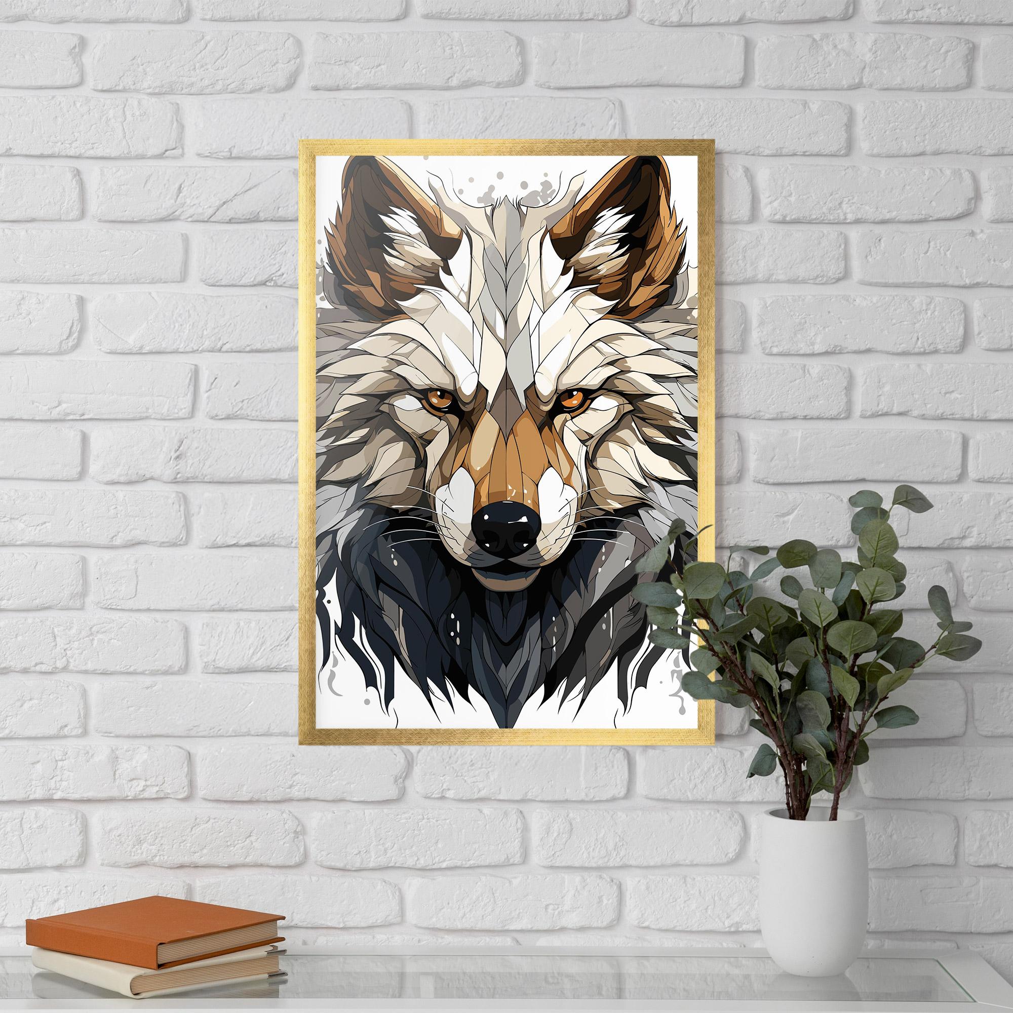 Plakat w Ramie Brown Wolf mockup 5