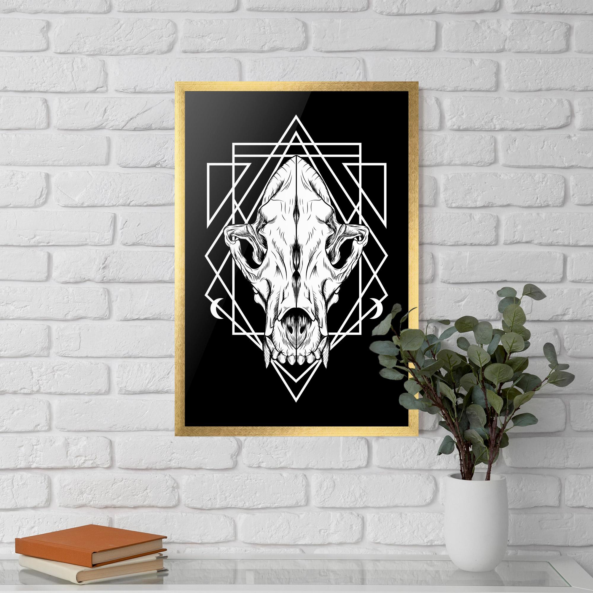 Plakat w Ramie Dark Wolf Skull mockup 5