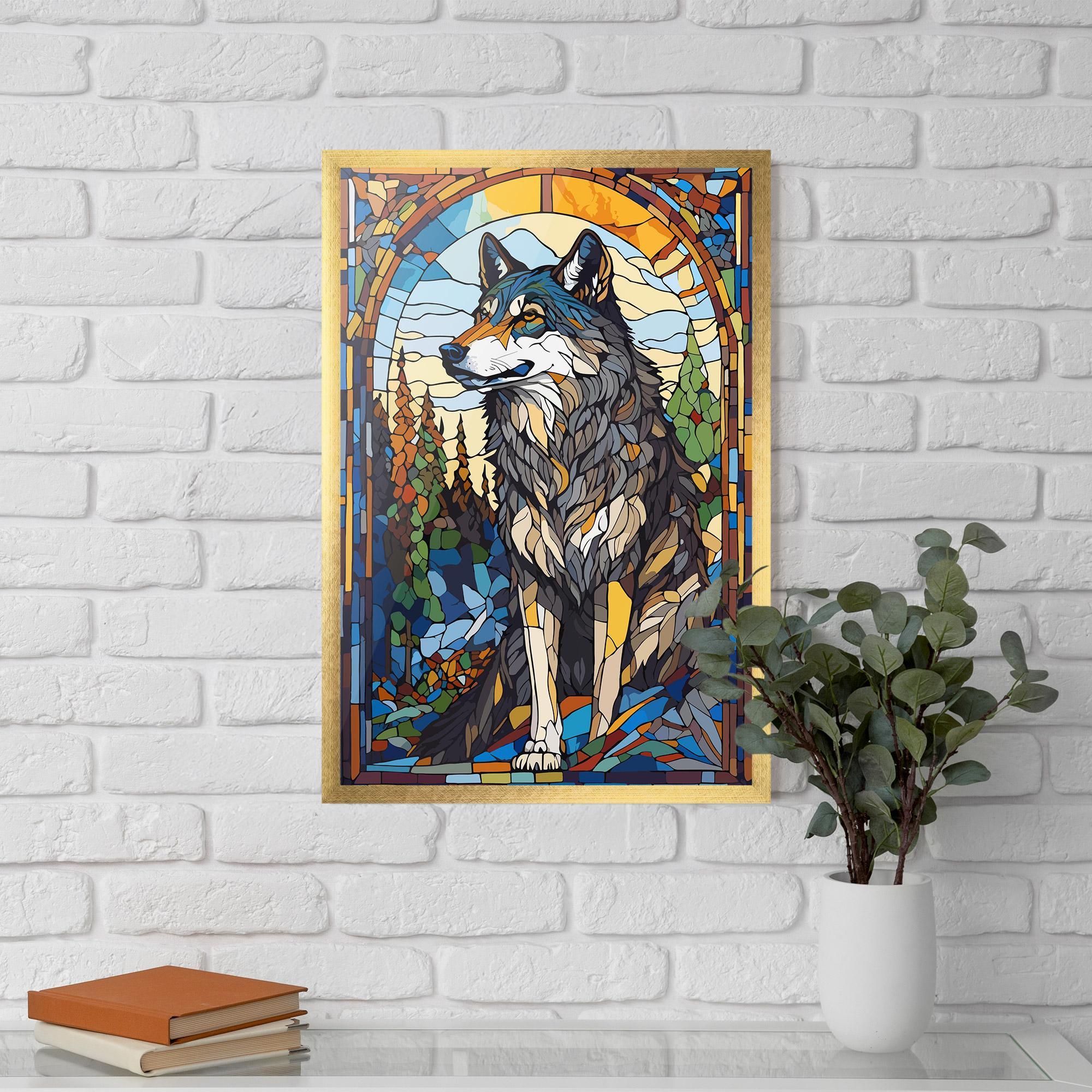 Plakat w Ramie Glass Wolf mockup 5