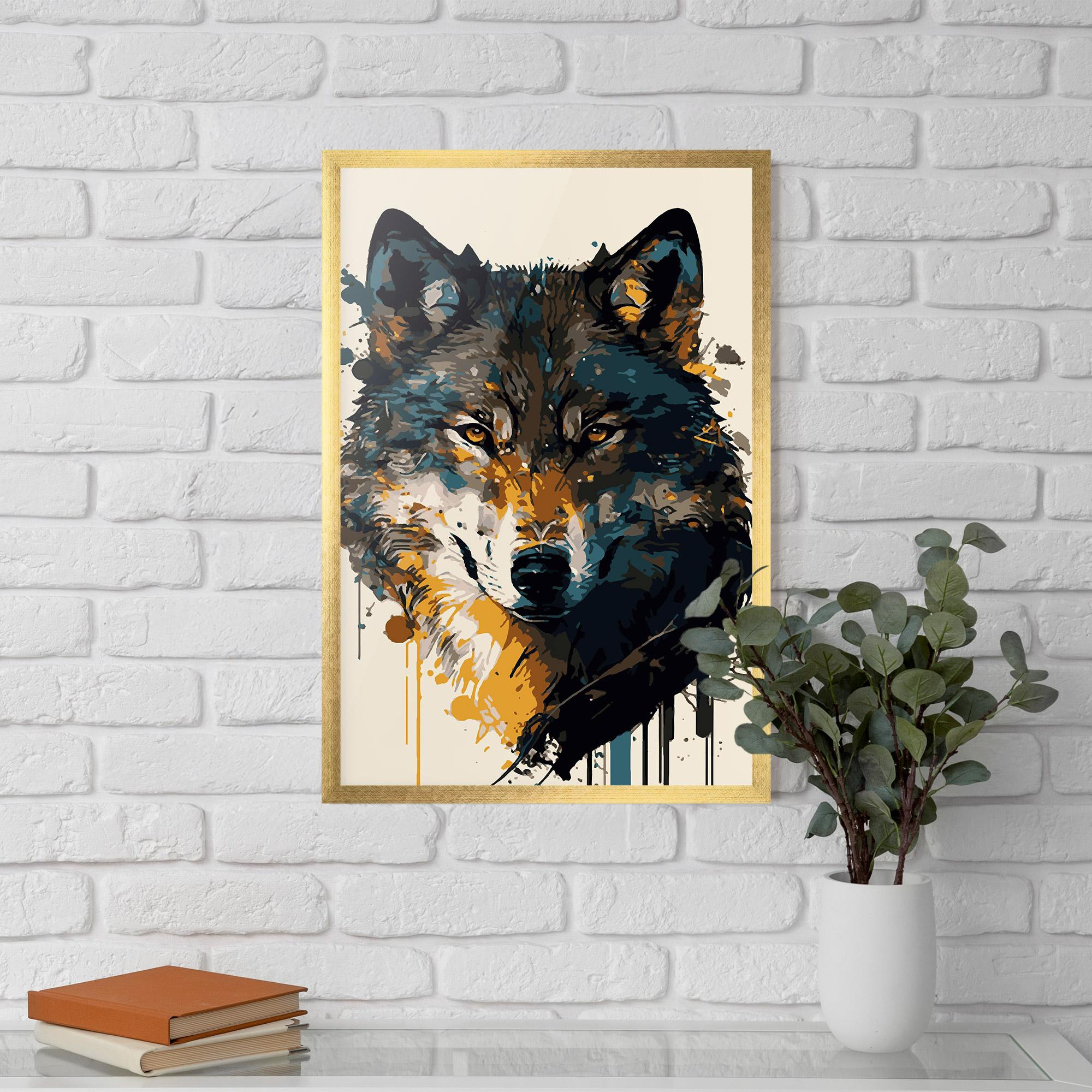 Plakat w Ramie Wolf Head Art mockup 5