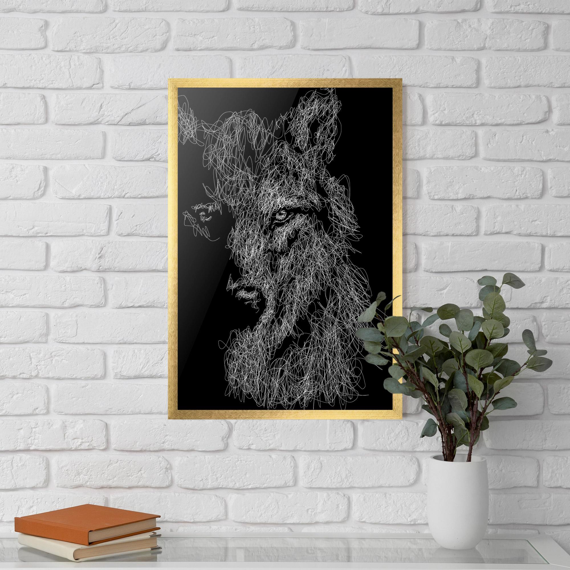 Plakat w Ramie Wolf Line mockup 5