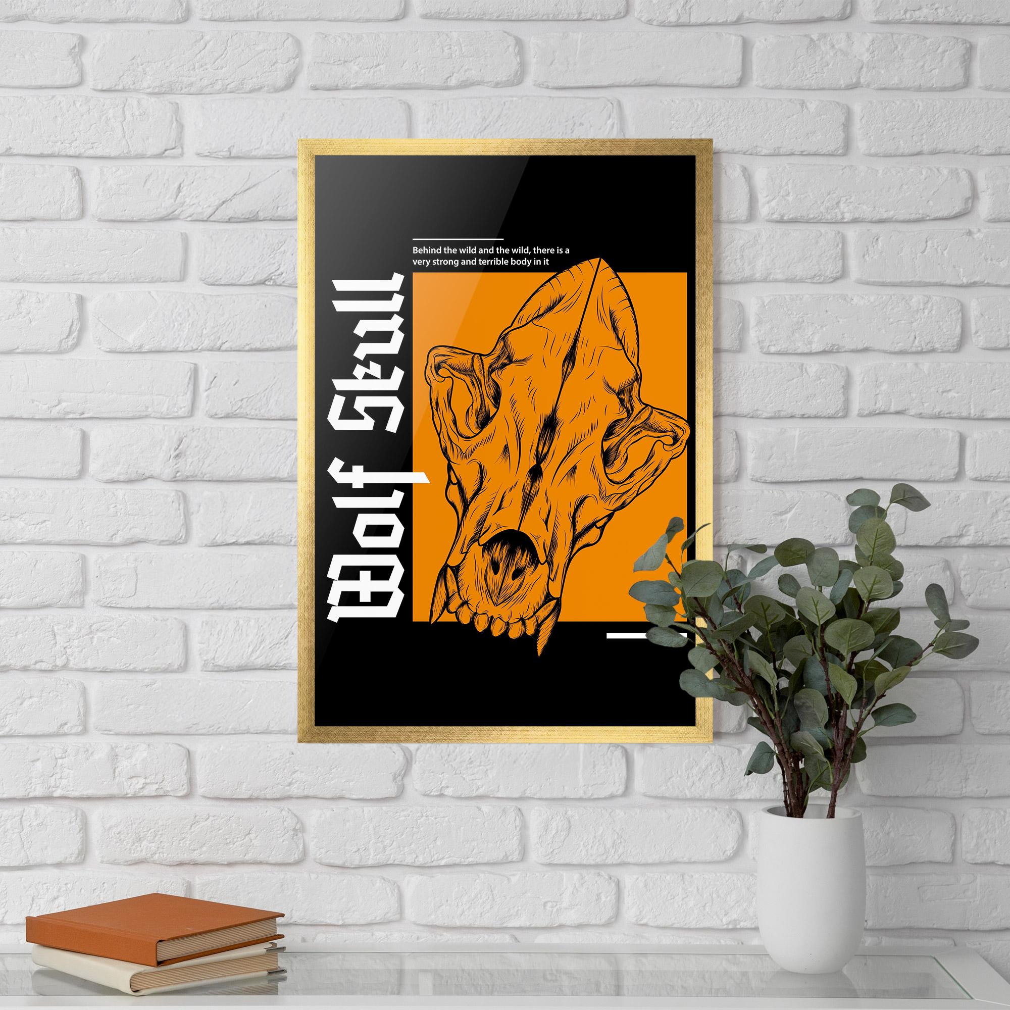 Plakat w Ramie Wolf Skull mockup 5