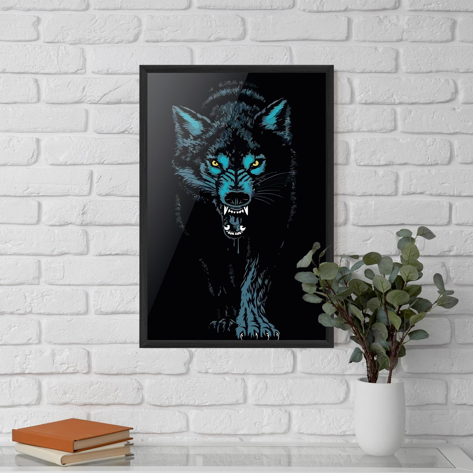 Plakat w Ramie Blue Wolf mockup 5